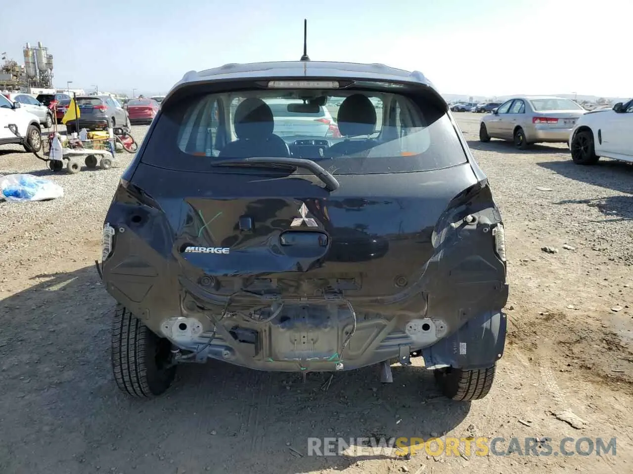 6 fotografías del automóvil dañado ML32AUHJ2MH007570 MITSUBISHI MIRAGE 2021