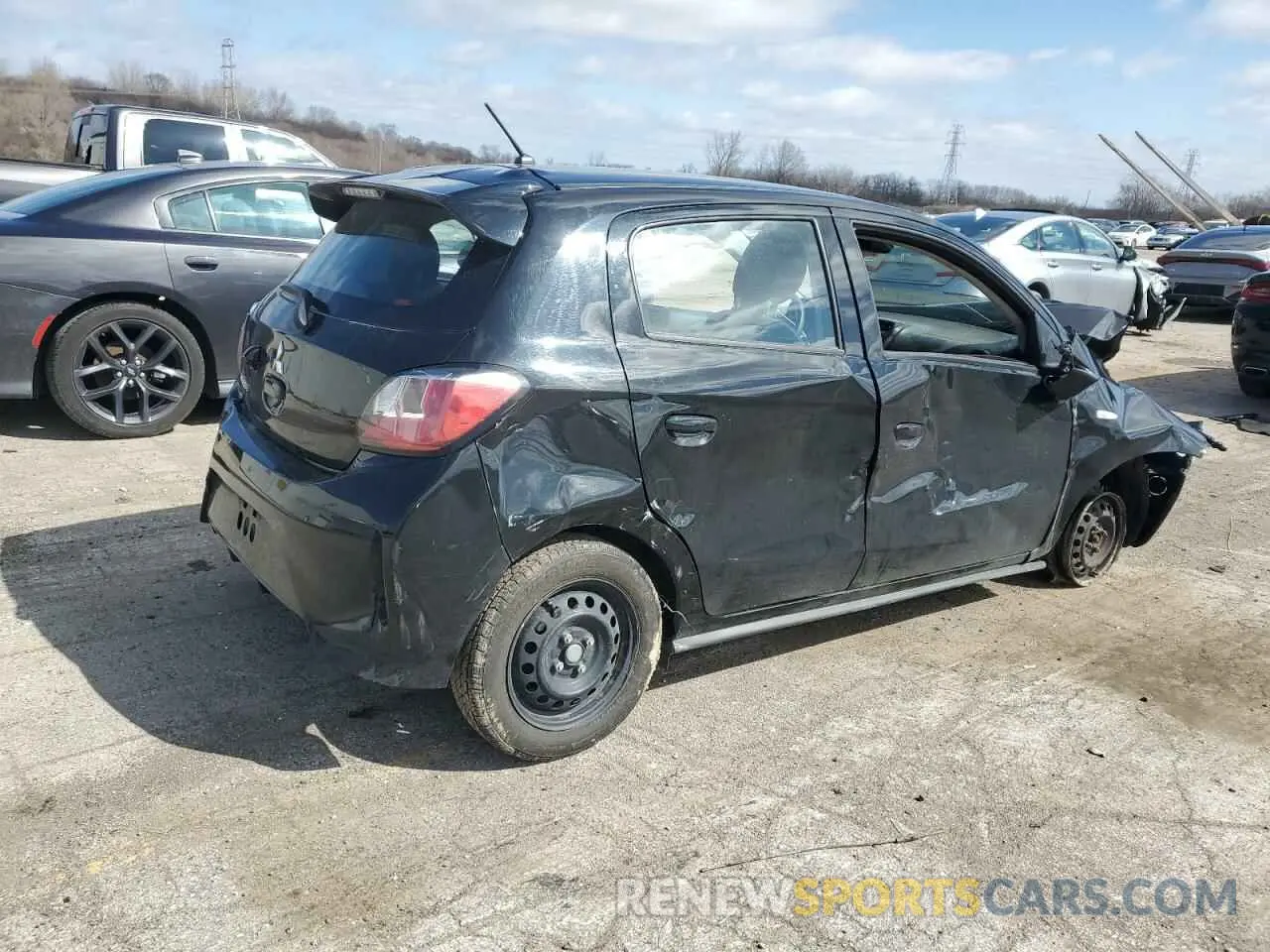 3 fotografías del automóvil dañado ML32AUHJ2MH008525 MITSUBISHI MIRAGE 2021
