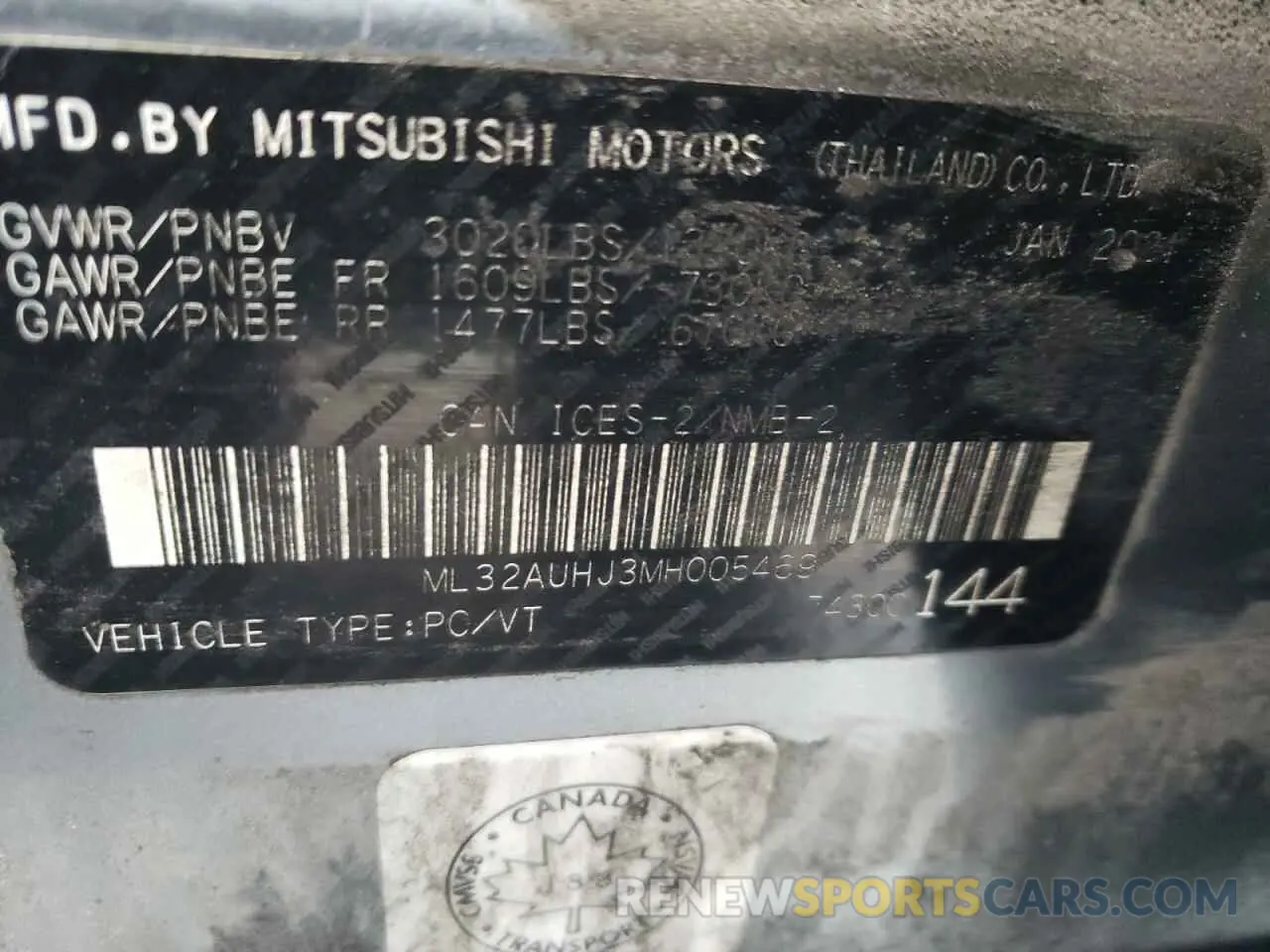 13 fotografías del automóvil dañado ML32AUHJ3MH005469 MITSUBISHI MIRAGE 2021
