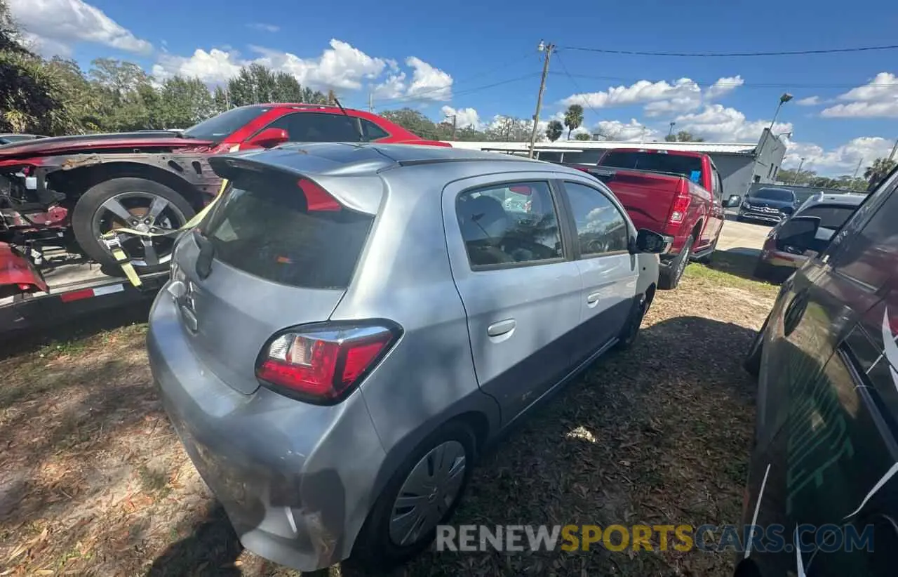 4 fotografías del automóvil dañado ML32AUHJ3MH011398 MITSUBISHI MIRAGE 2021