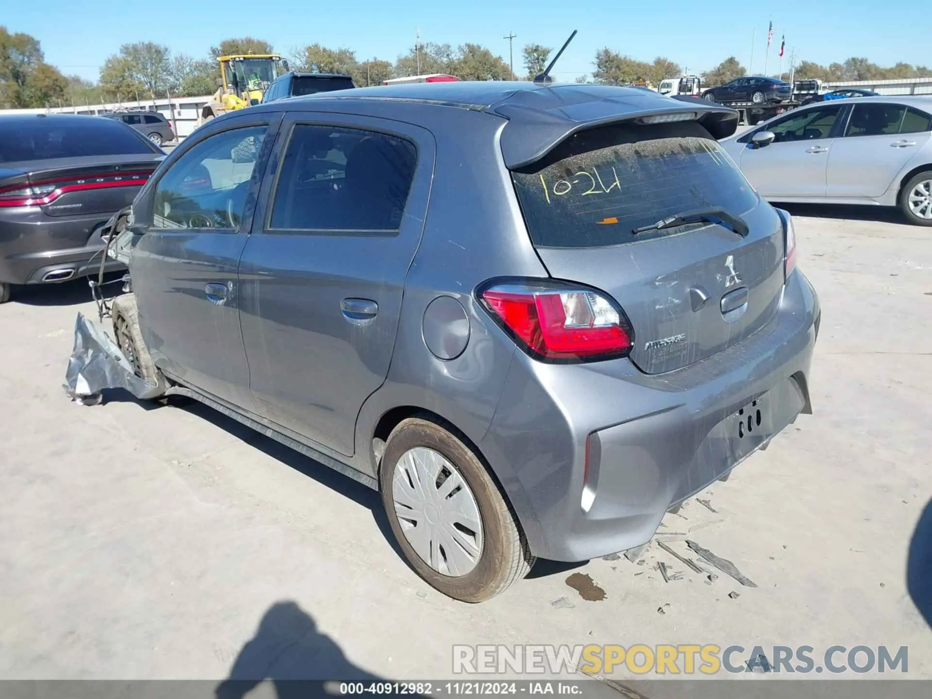 3 fotografías del automóvil dañado ML32AUHJ5MH012925 MITSUBISHI MIRAGE 2021