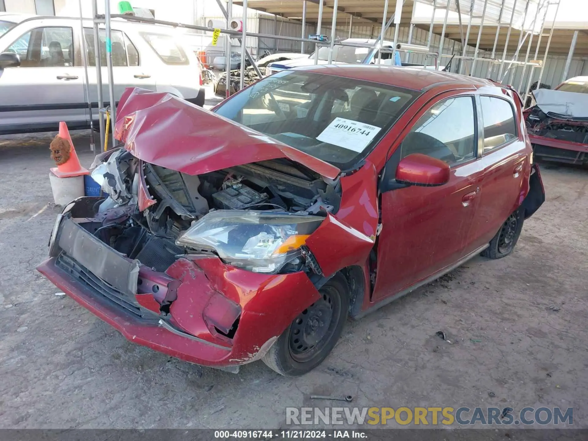 2 fotografías del automóvil dañado ML32AUHJ6MH009693 MITSUBISHI MIRAGE 2021