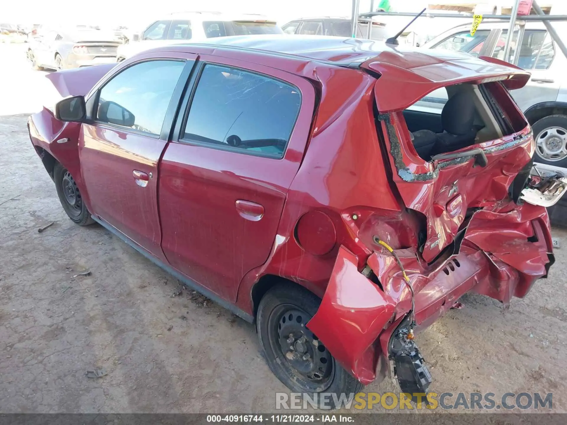 3 fotografías del automóvil dañado ML32AUHJ6MH009693 MITSUBISHI MIRAGE 2021