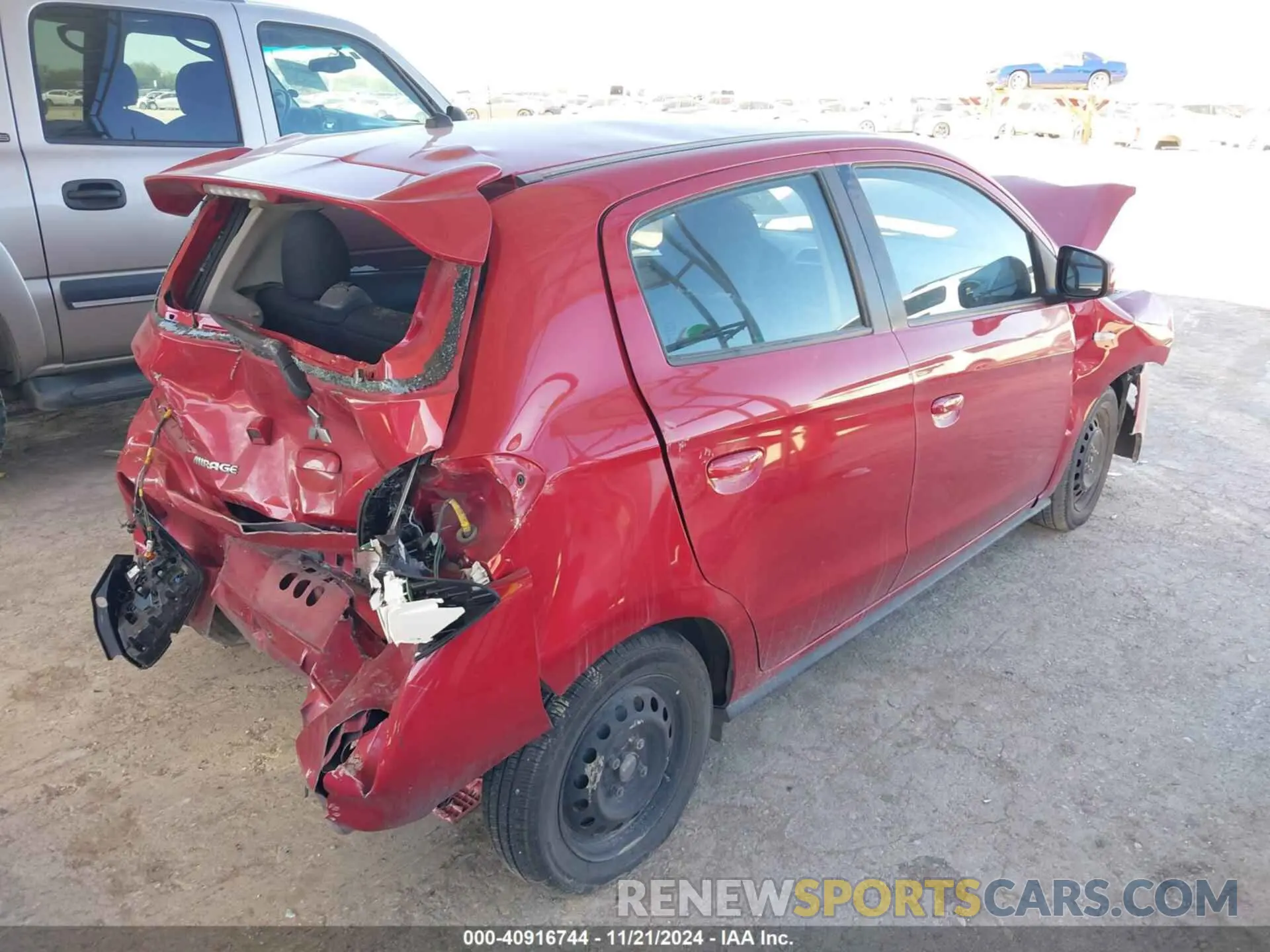 4 fotografías del automóvil dañado ML32AUHJ6MH009693 MITSUBISHI MIRAGE 2021