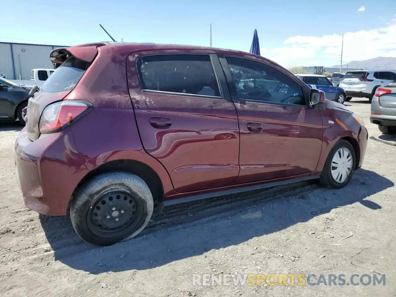 3 fotografías del automóvil dañado ML32AUHJ7MH007810 MITSUBISHI MIRAGE 2021