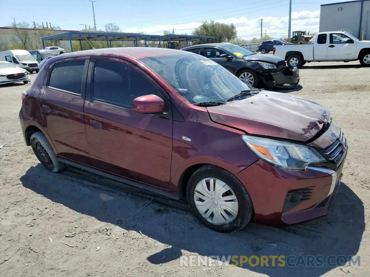 4 fotografías del automóvil dañado ML32AUHJ7MH007810 MITSUBISHI MIRAGE 2021