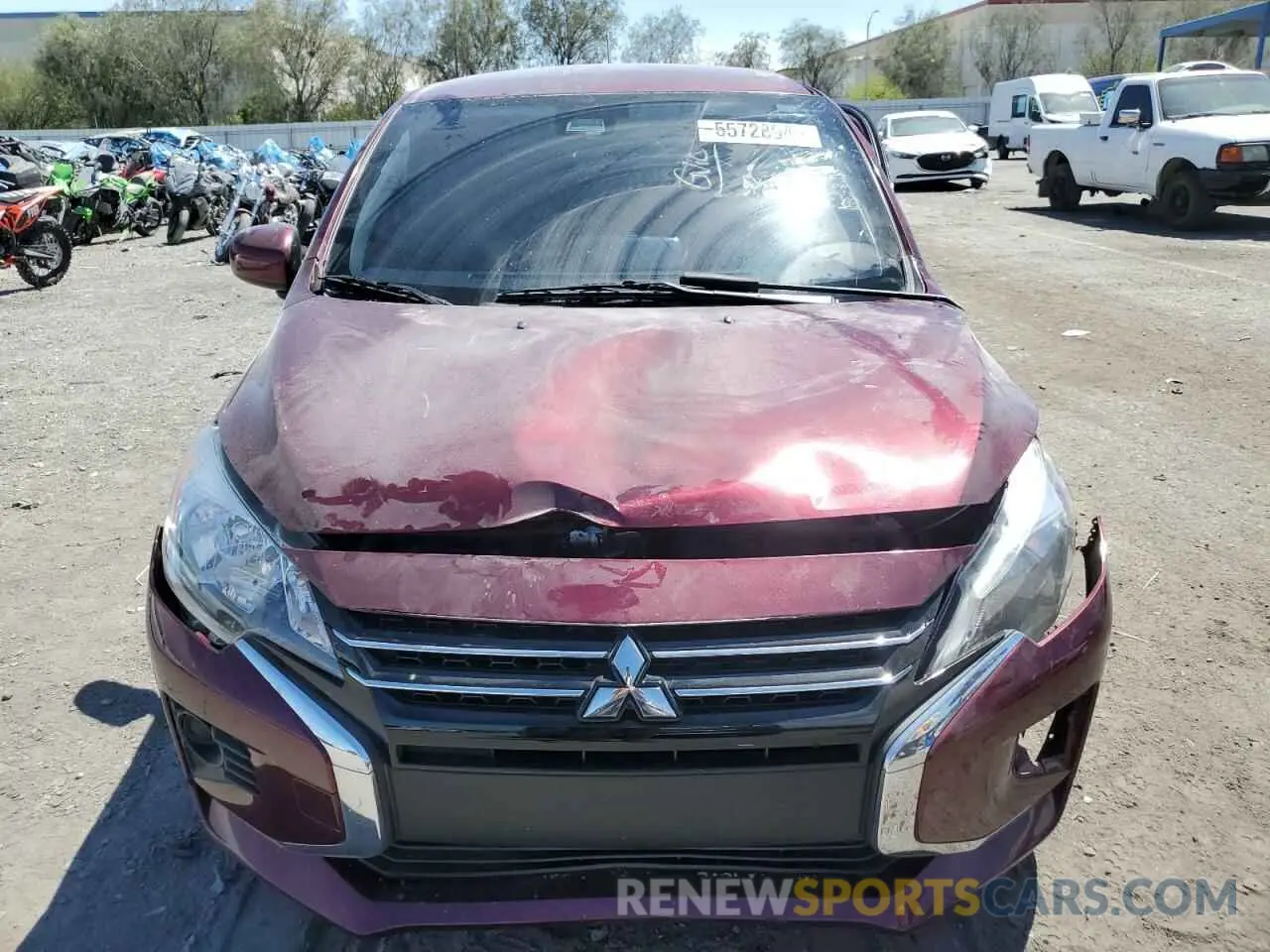 5 fotografías del automóvil dañado ML32AUHJ7MH007810 MITSUBISHI MIRAGE 2021