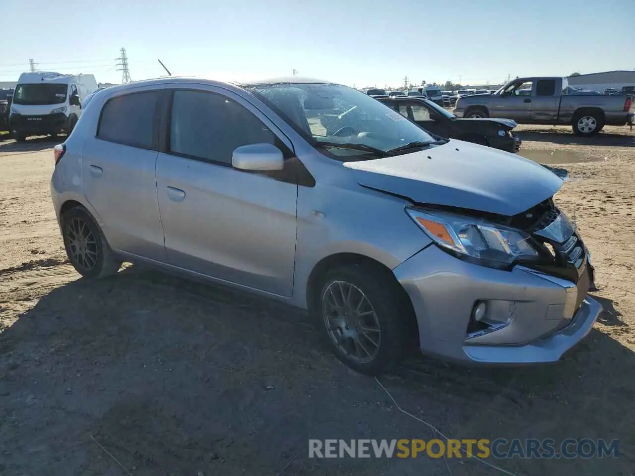 4 fotografías del automóvil dañado ML32AUHJ7MH012750 MITSUBISHI MIRAGE 2021