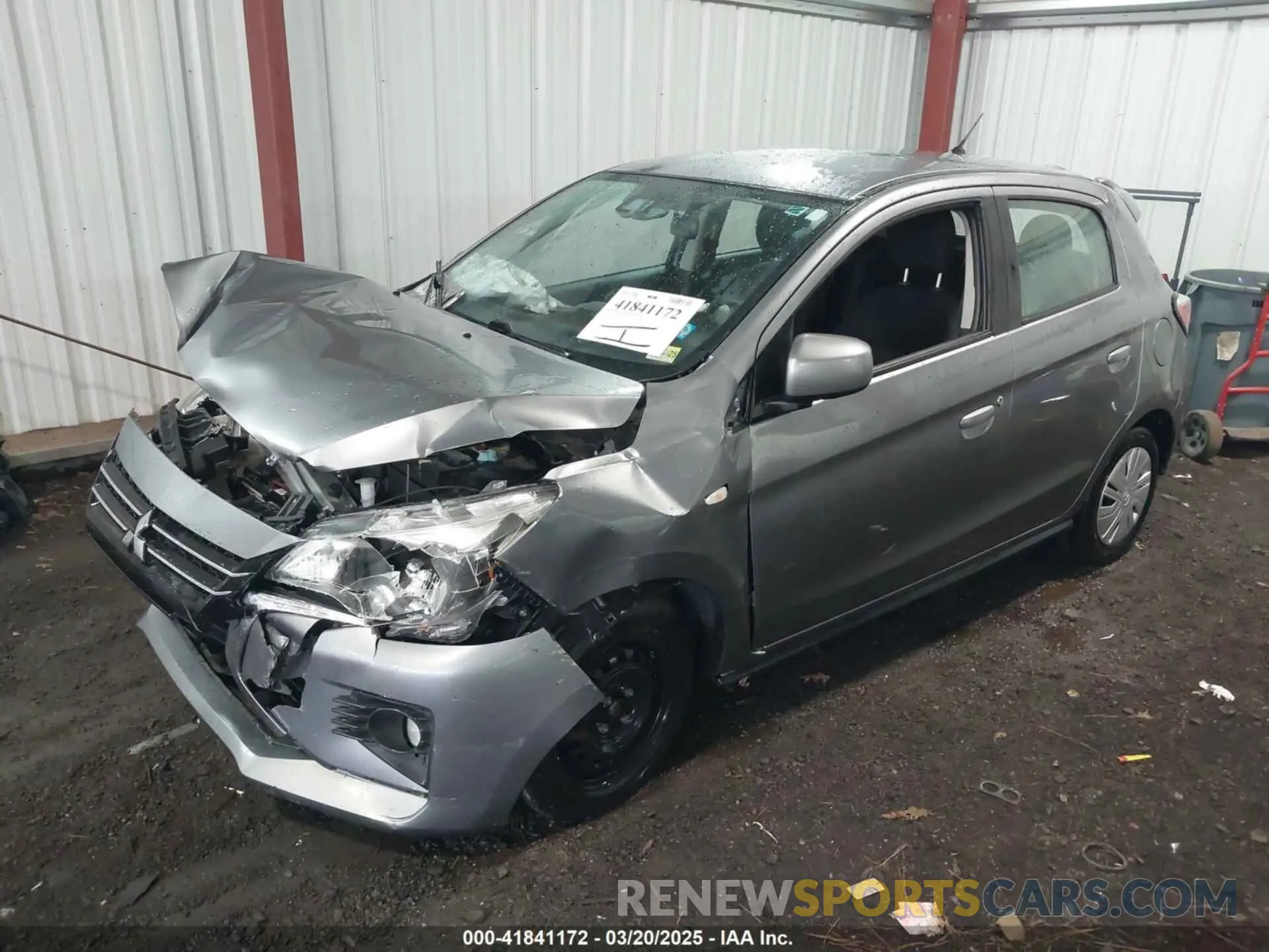 2 fotografías del automóvil dañado ML32AUHJ8MH005001 MITSUBISHI MIRAGE 2021