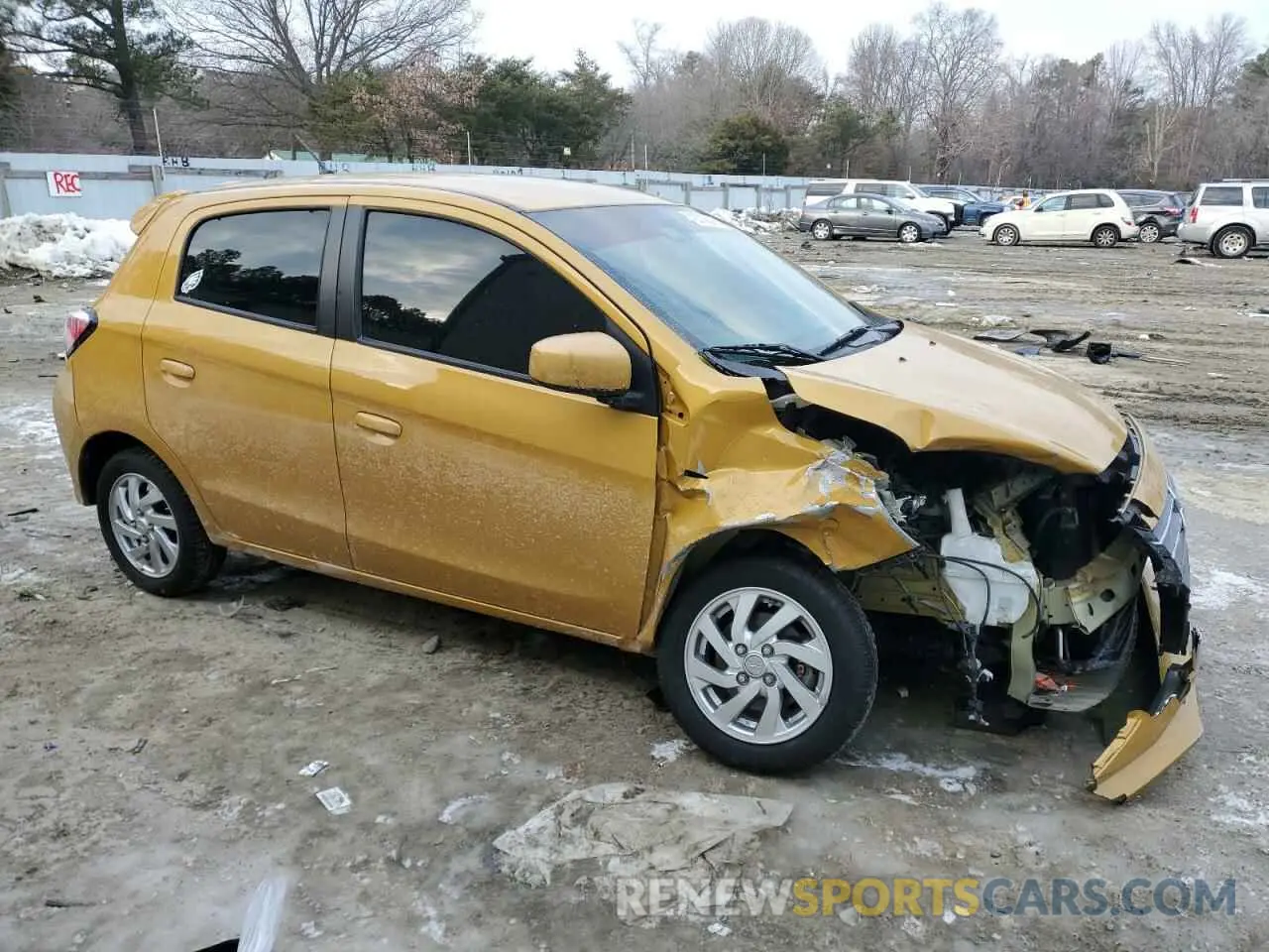 4 fotografías del automóvil dañado ML32AUHJ8MH008514 MITSUBISHI MIRAGE 2021