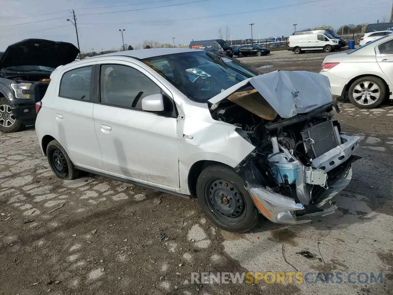 4 fotografías del automóvil dañado ML32AUHJ9MH008571 MITSUBISHI MIRAGE 2021