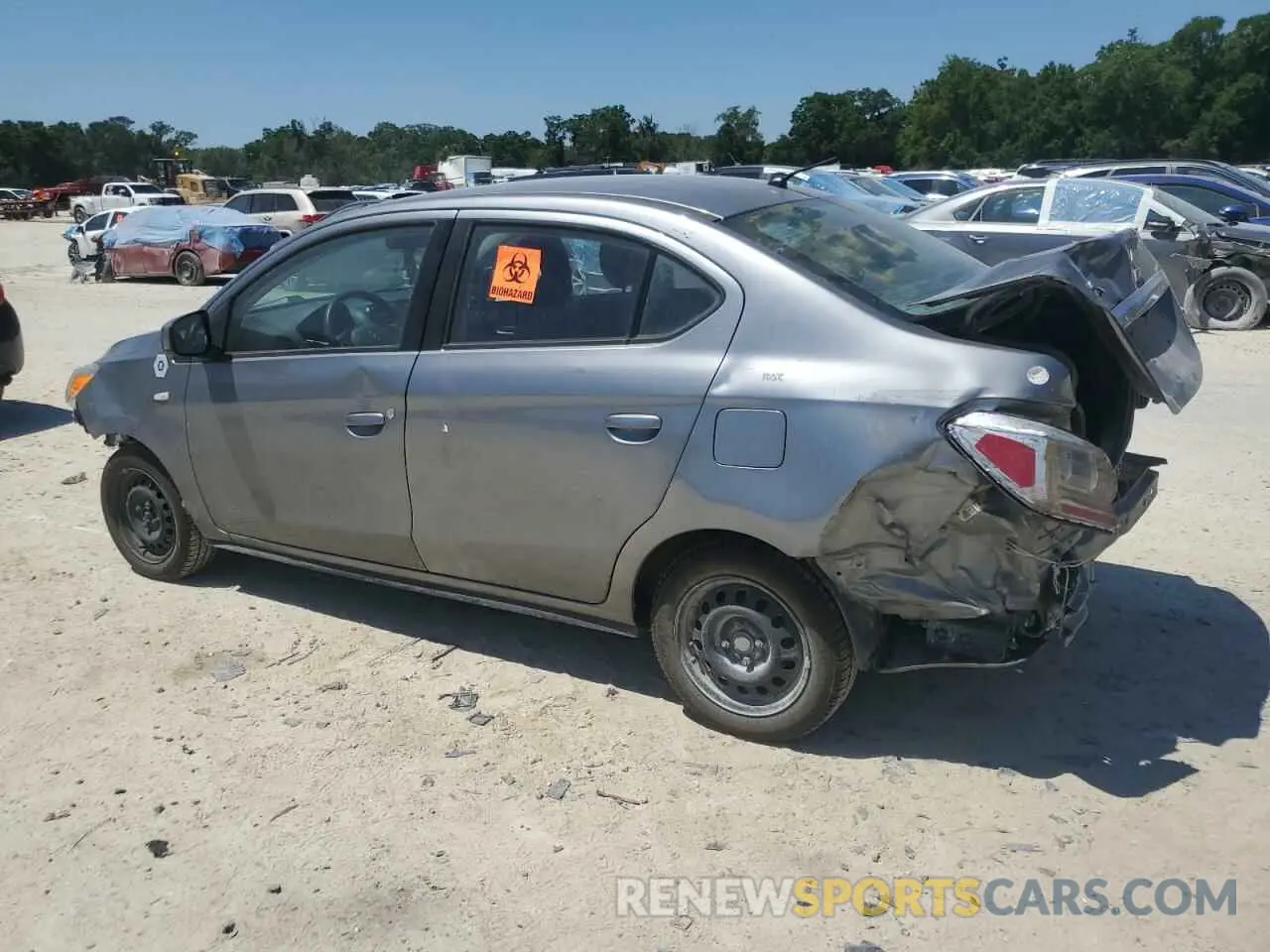 2 fotografías del automóvil dañado ML32FUFJ3MHF01525 MITSUBISHI MIRAGE 2021