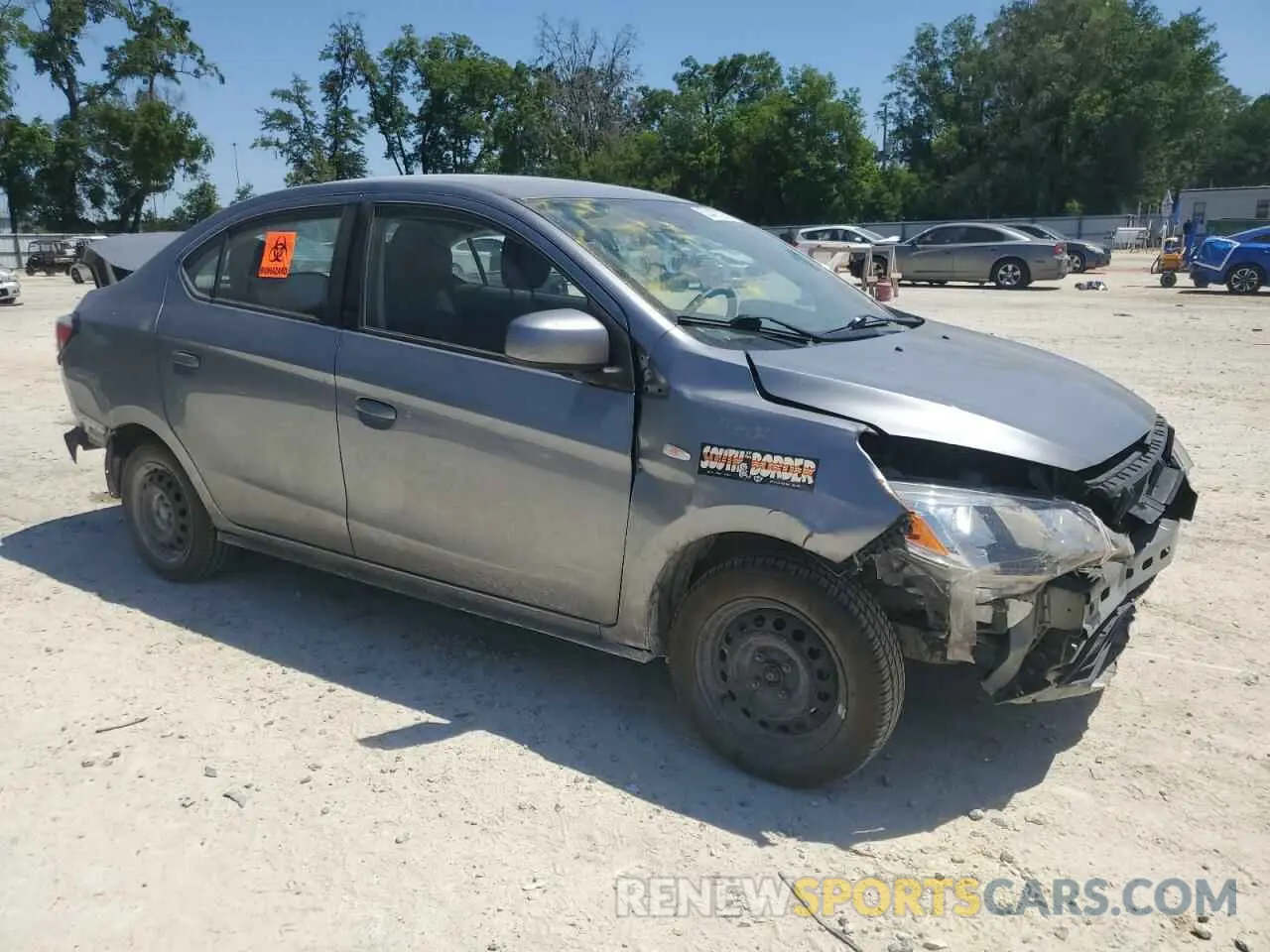 4 fotografías del automóvil dañado ML32FUFJ3MHF01525 MITSUBISHI MIRAGE 2021