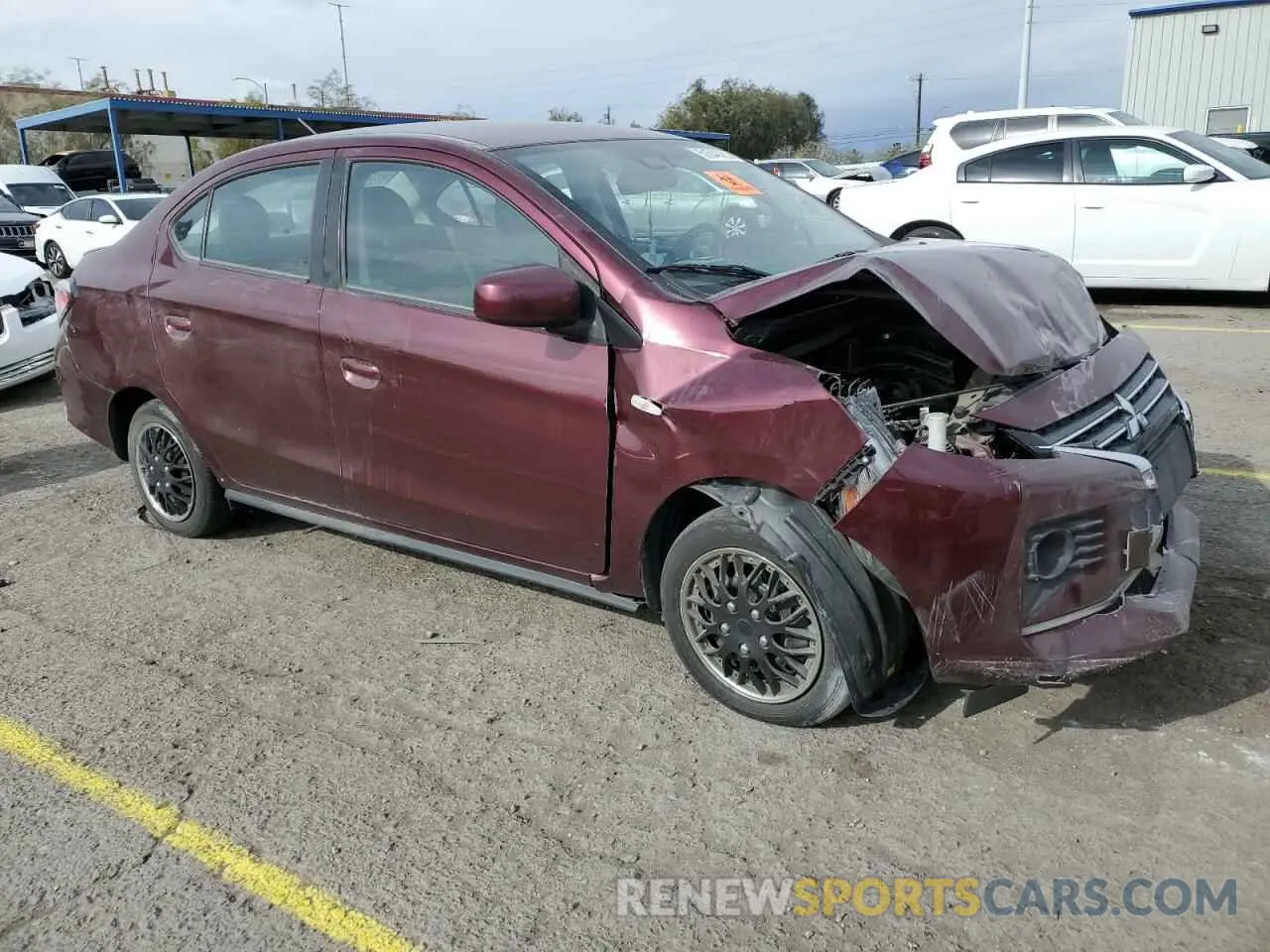 4 fotografías del automóvil dañado ML32FUFJ4MHF02893 MITSUBISHI MIRAGE 2021