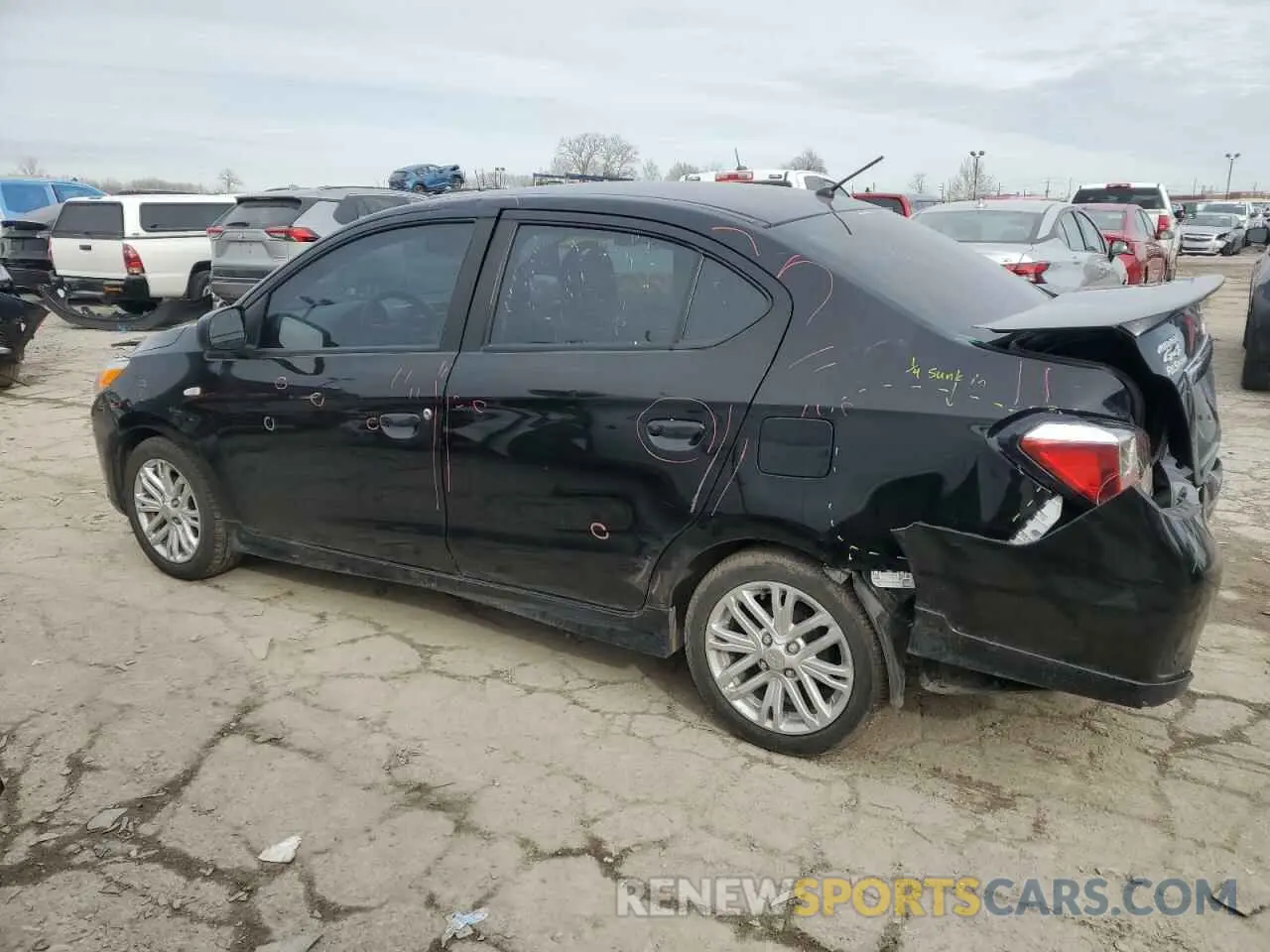 2 fotografías del automóvil dañado ML32FUFJ8MHF04582 MITSUBISHI MIRAGE 2021