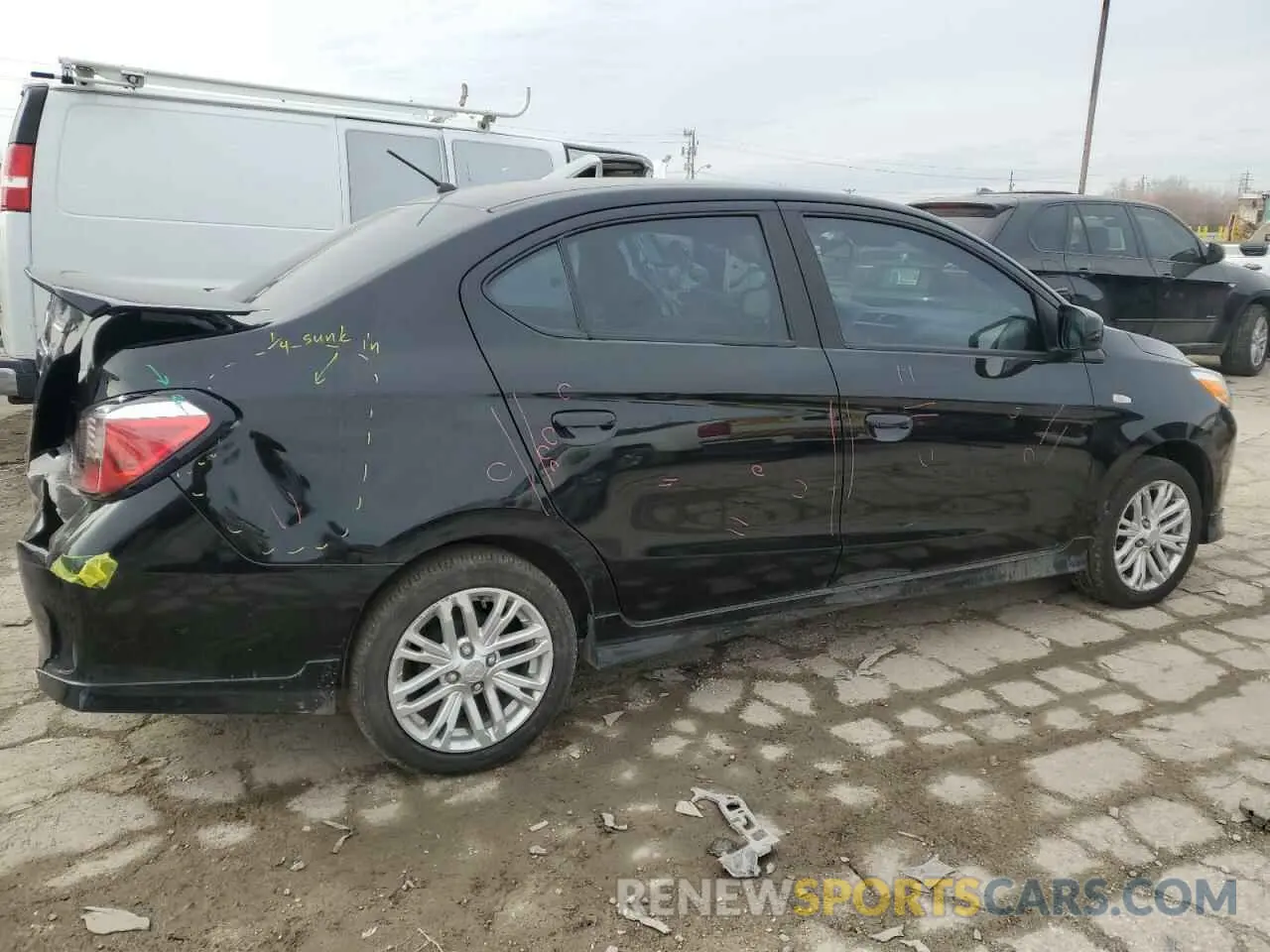 3 fotografías del automóvil dañado ML32FUFJ8MHF04582 MITSUBISHI MIRAGE 2021