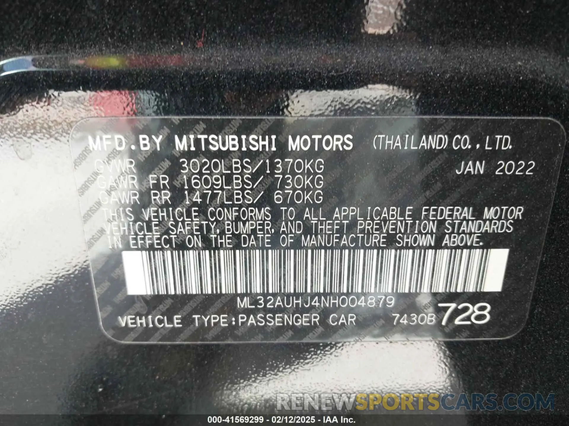 9 fotografías del automóvil dañado ML32AUHJ4NH004879 MITSUBISHI MIRAGE 2022