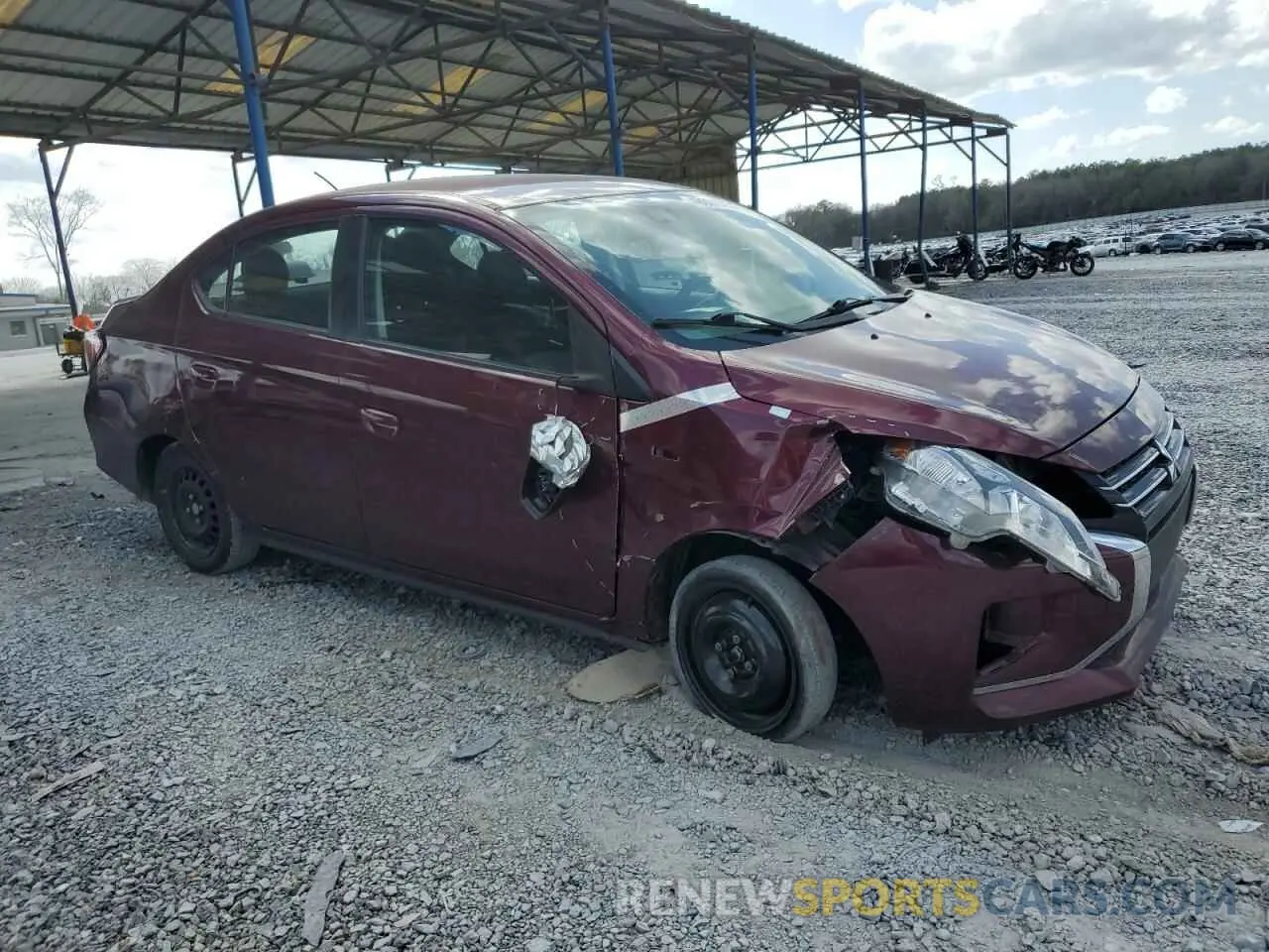 4 fotografías del automóvil dañado ML32FUFJ0NHF00656 MITSUBISHI MIRAGE 2022