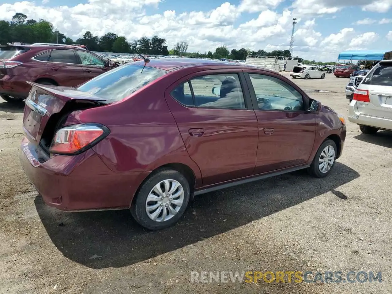 3 fotografías del automóvil dañado ML32FUFJ8NHF05894 MITSUBISHI MIRAGE 2022