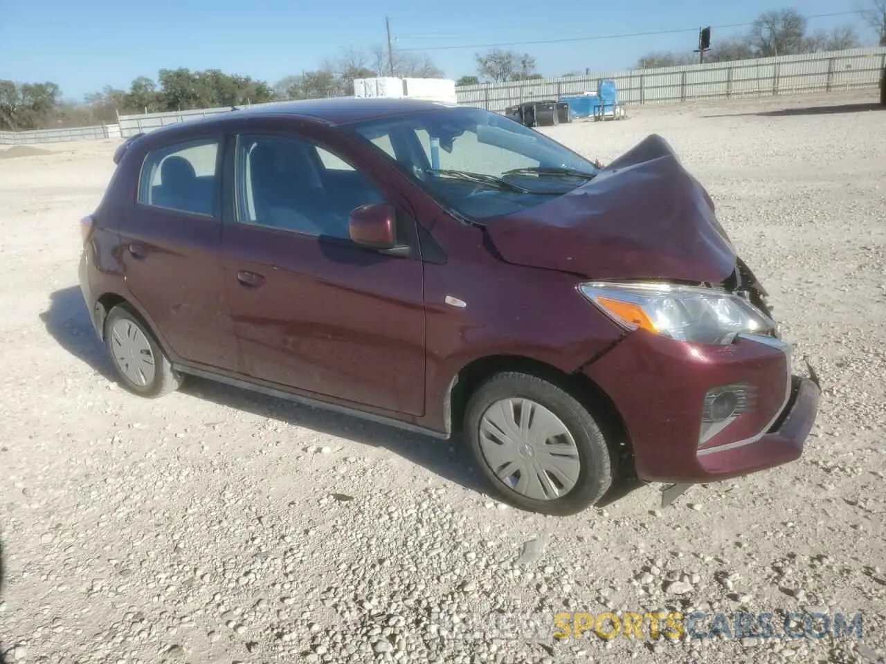 4 fotografías del automóvil dañado ML32AUHJ4PH001743 MITSUBISHI MIRAGE 2023