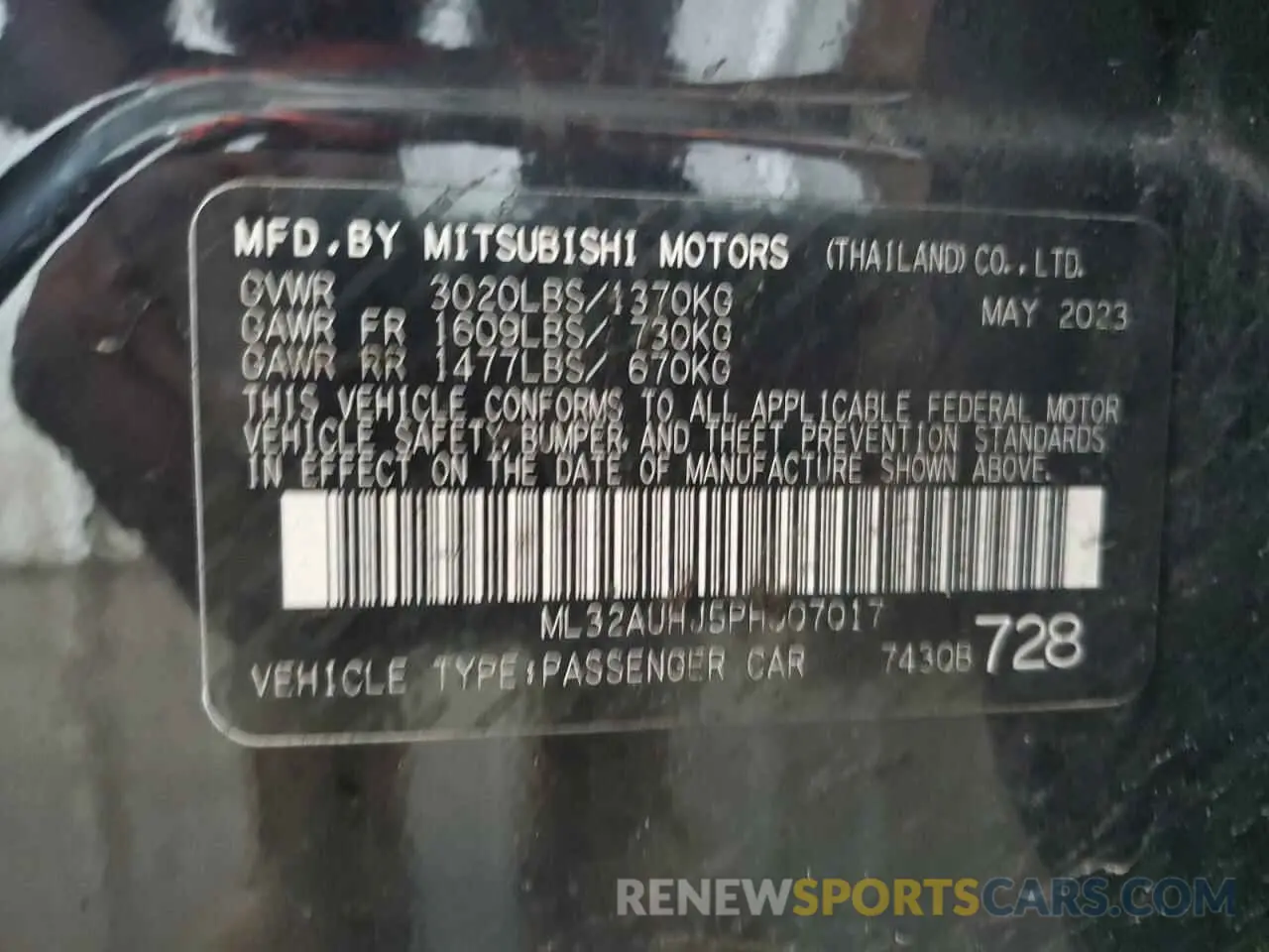 12 fotografías del automóvil dañado ML32AUHJ5PH007017 MITSUBISHI MIRAGE 2023