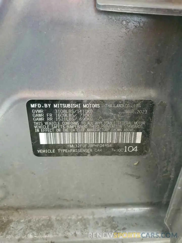 12 fotografías del automóvil dañado ML32FUFJ9PHF04854 MITSUBISHI MIRAGE 2023