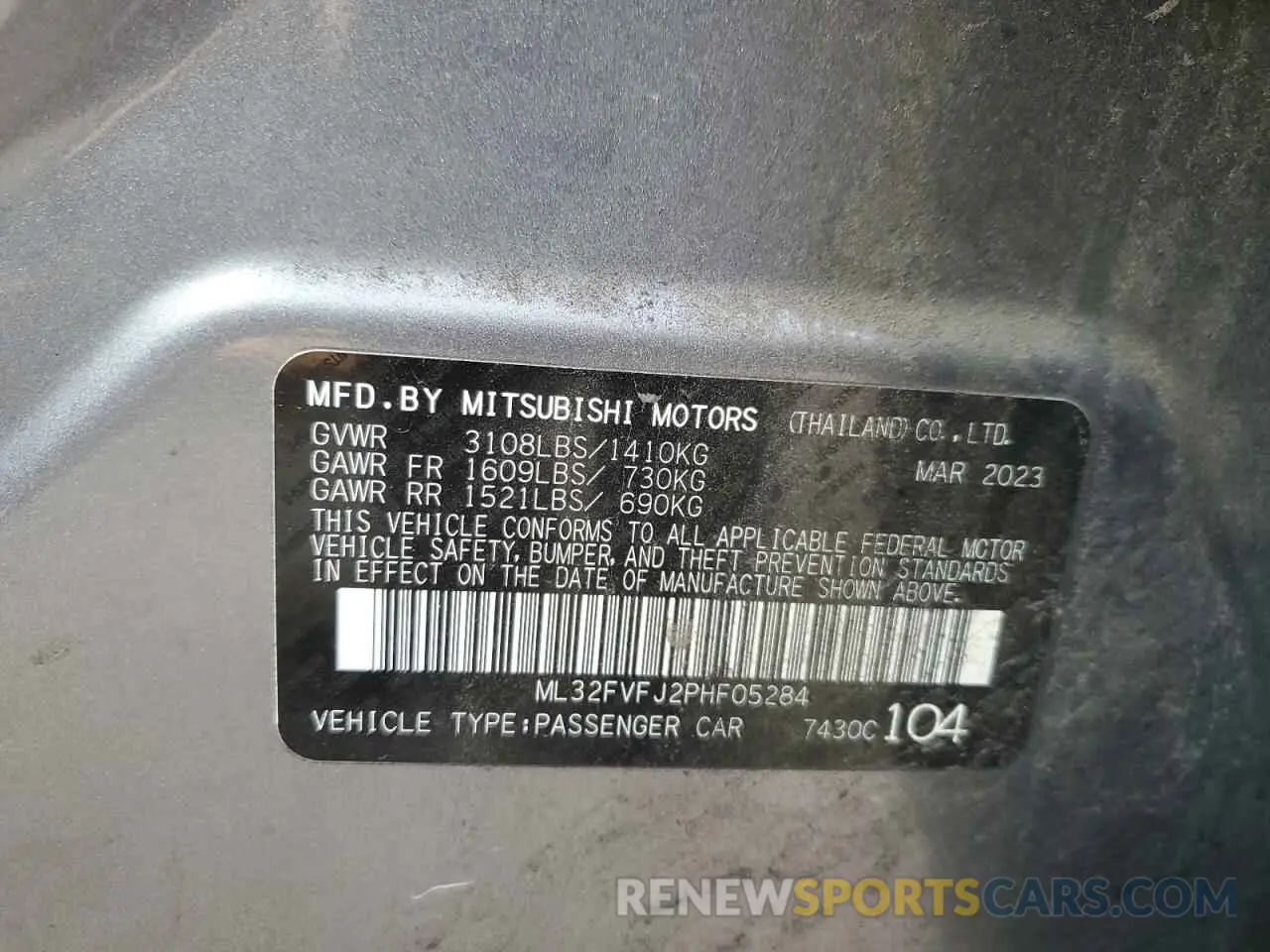 12 fotografías del automóvil dañado ML32FVFJ2PHF05284 MITSUBISHI MIRAGE 2023