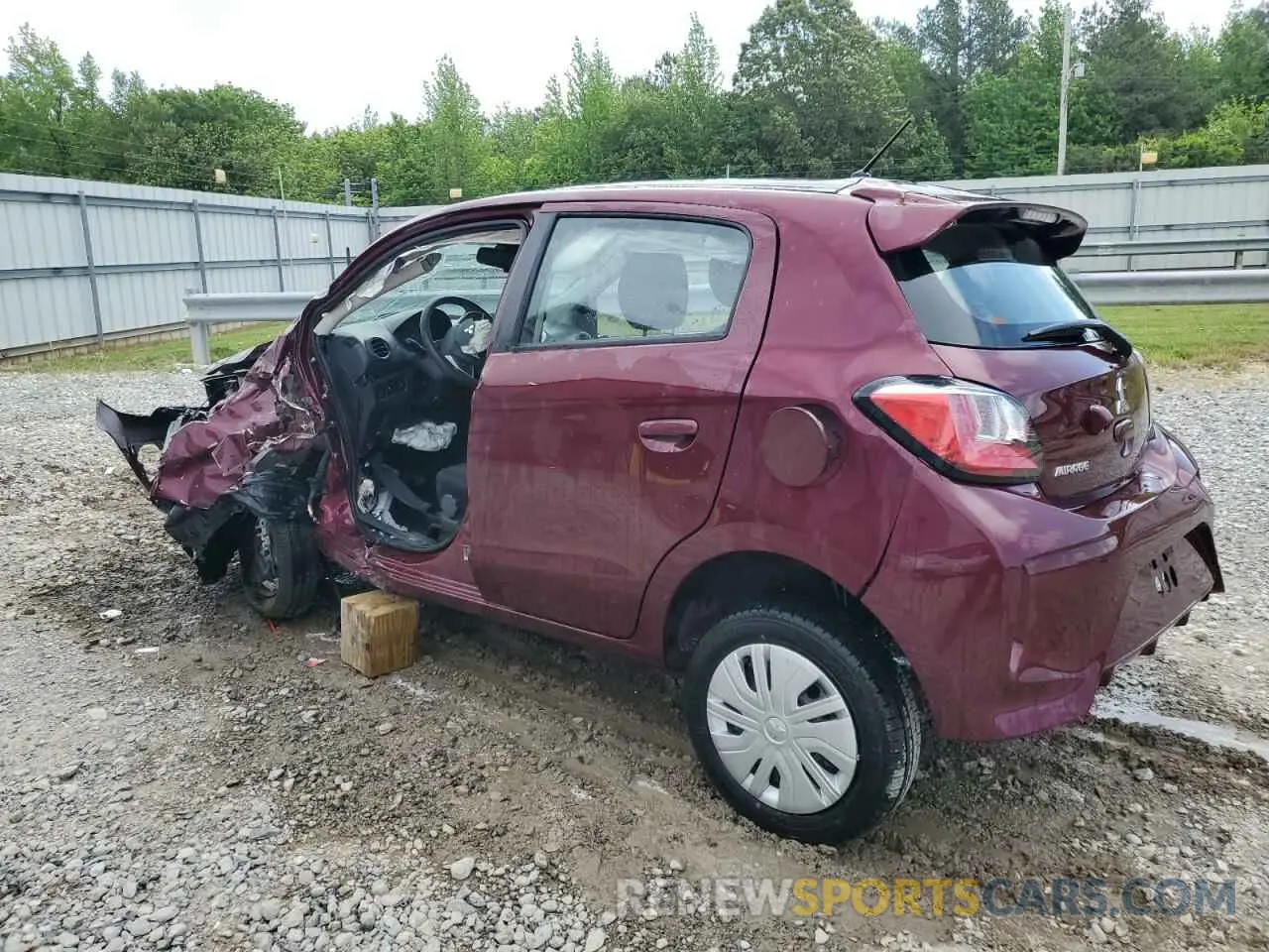 2 fotografías del automóvil dañado ML32AUHJ0RH010037 MITSUBISHI MIRAGE 2024