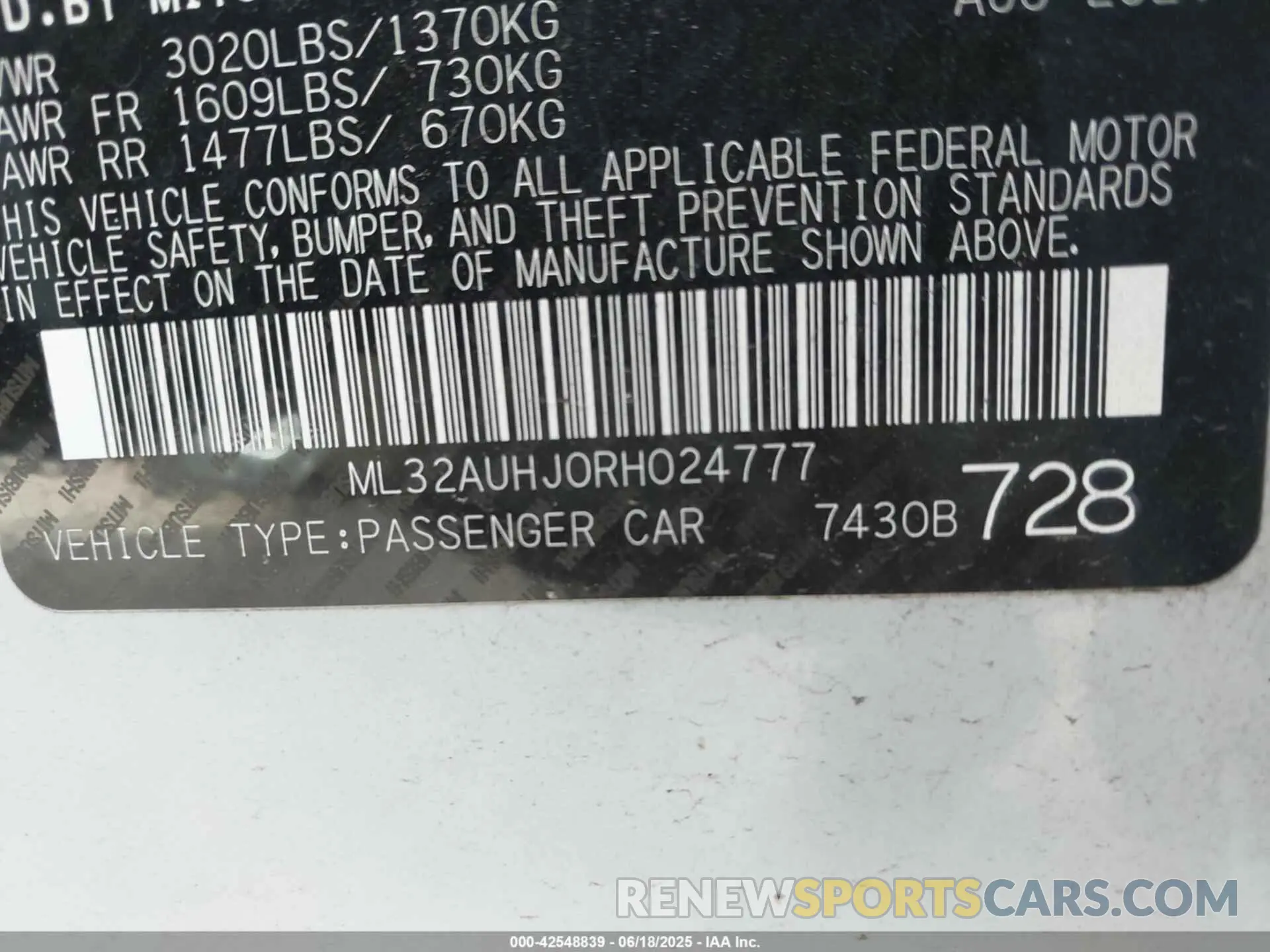 9 fotografías del automóvil dañado ML32AUHJ0RH024777 MITSUBISHI MIRAGE 2024
