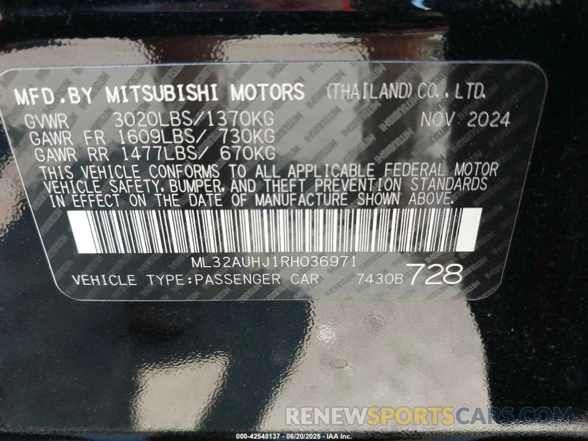 9 fotografías del automóvil dañado ML32AUHJ1RH036971 MITSUBISHI MIRAGE 2024