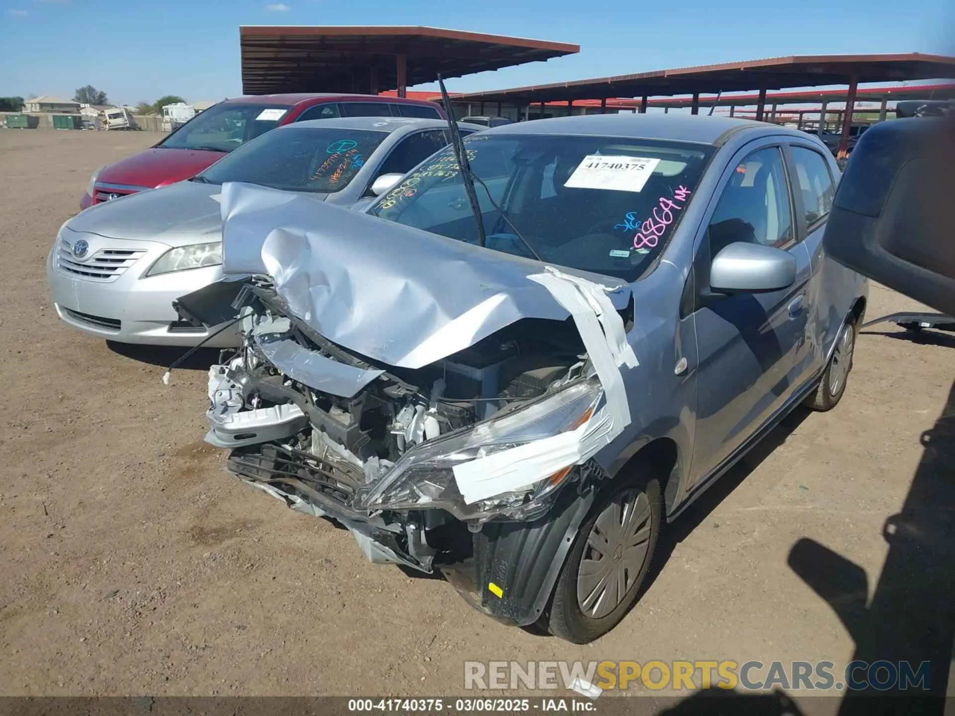 2 fotografías del automóvil dañado ML32AUHJ6RH020152 MITSUBISHI MIRAGE 2024