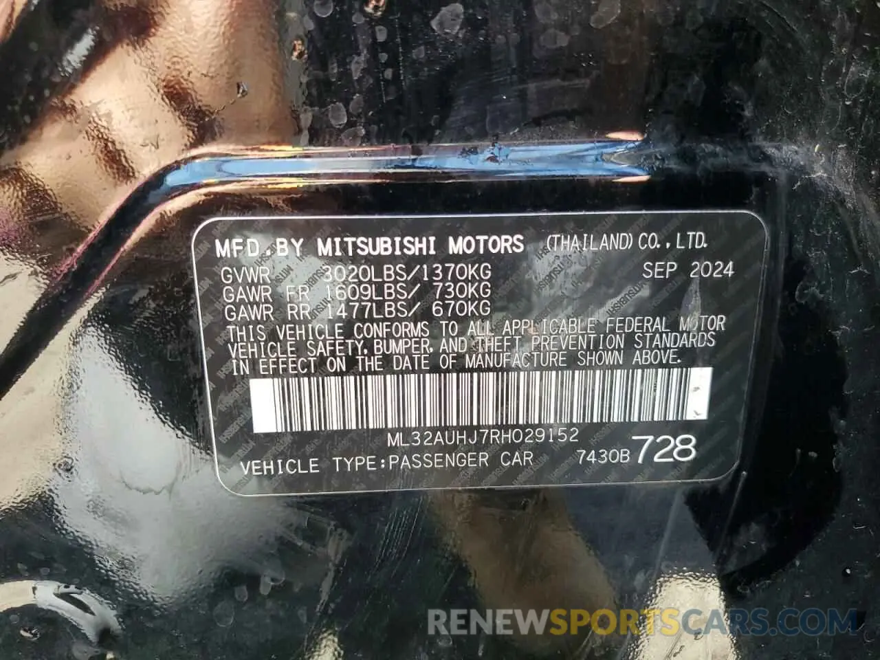 12 fotografías del automóvil dañado ML32AUHJ7RH029152 MITSUBISHI MIRAGE 2024
