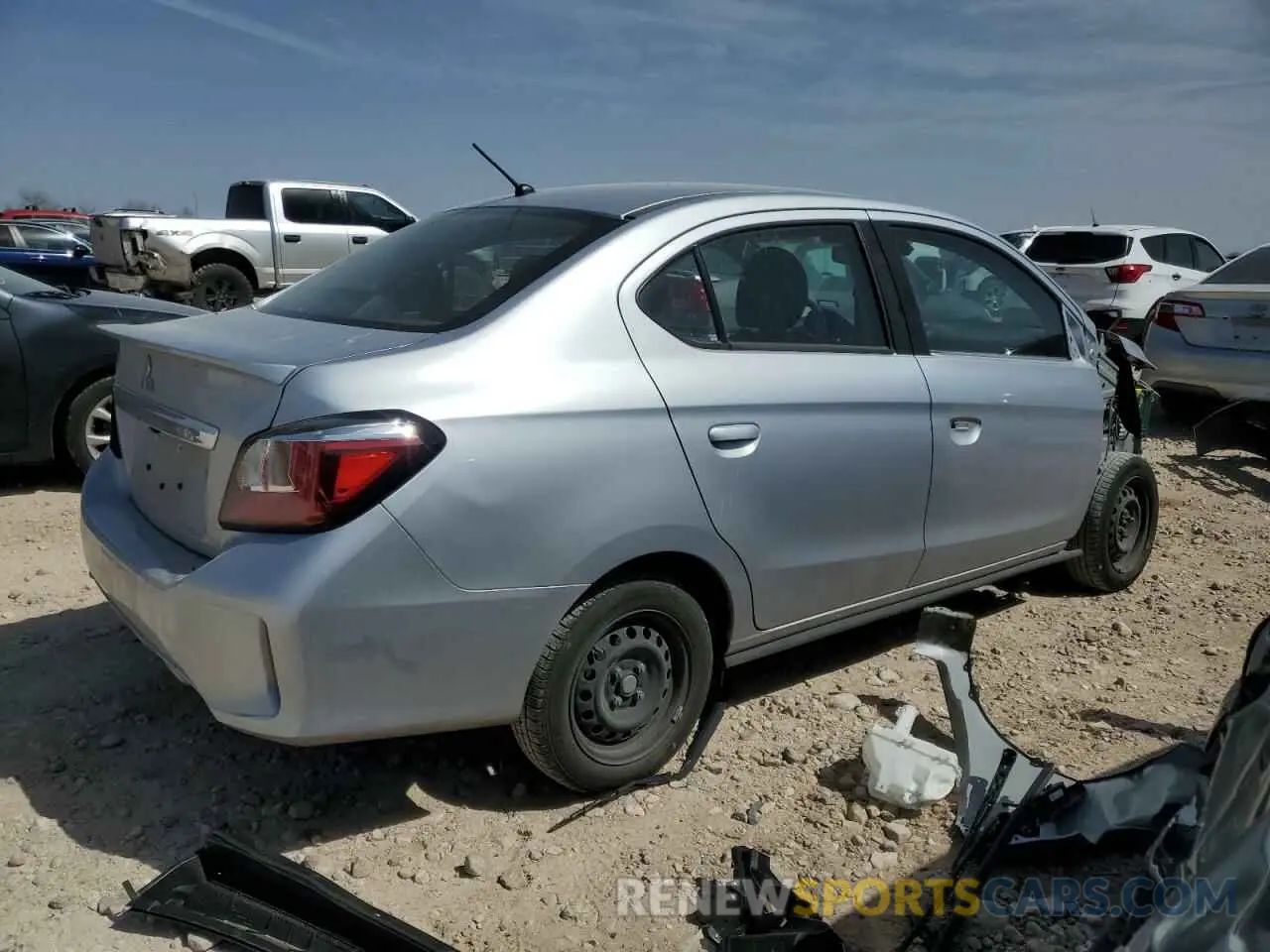 3 fotografías del automóvil dañado ML32FUFJ3RHF03802 MITSUBISHI MIRAGE 2024