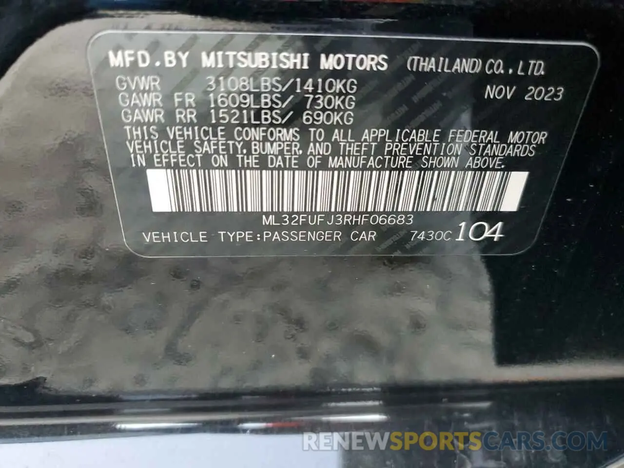 15 fotografías del automóvil dañado ML32FUFJ3RHF06683 MITSUBISHI MIRAGE 2024