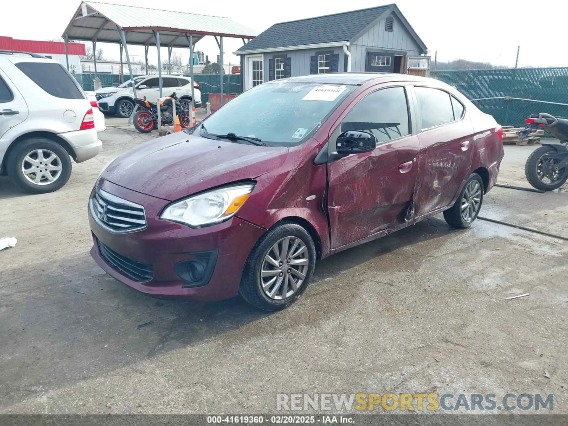 2 fotografías del automóvil dañado ML32F3FJ4KHF04599 MITSUBISHI MIRAGE G4 2019
