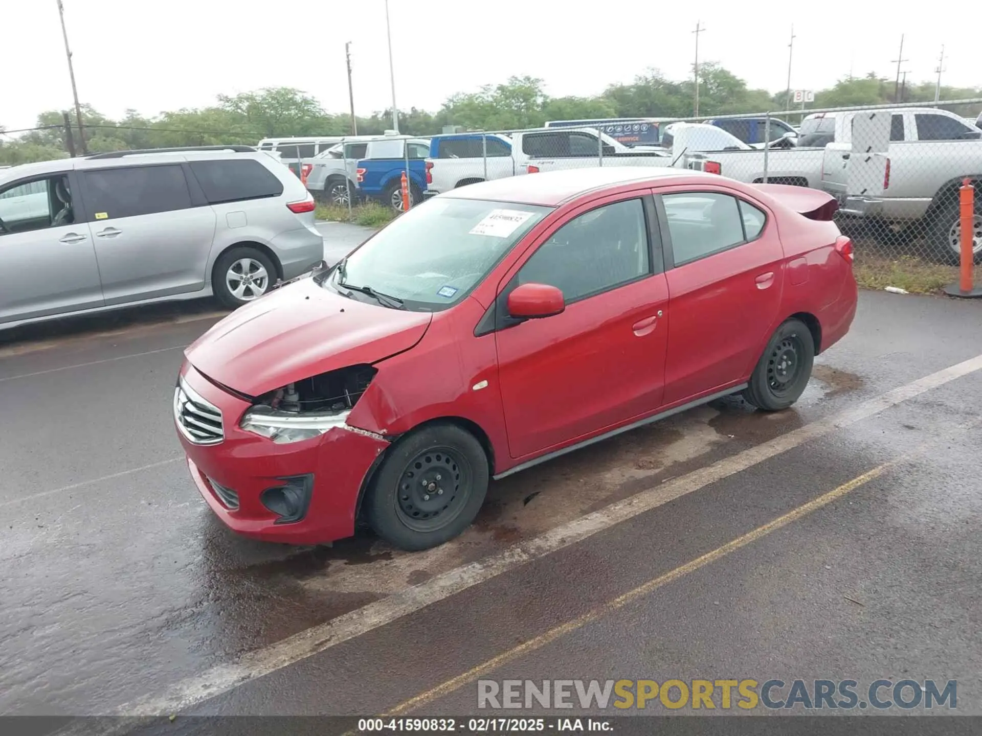2 fotografías del automóvil dañado ML32F3FJXKHF15235 MITSUBISHI MIRAGE G4 2019