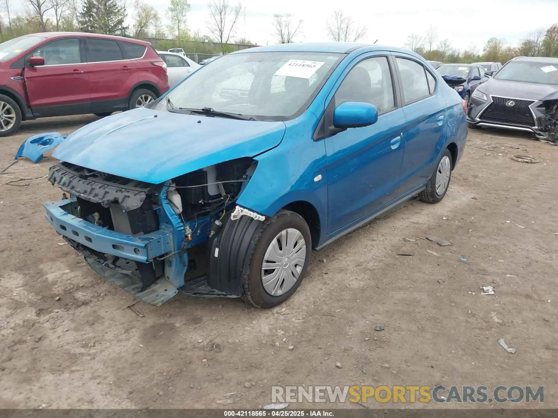 2 fotografías del automóvil dañado ML32F3FJ6LHF02533 MITSUBISHI MIRAGE G4 2020