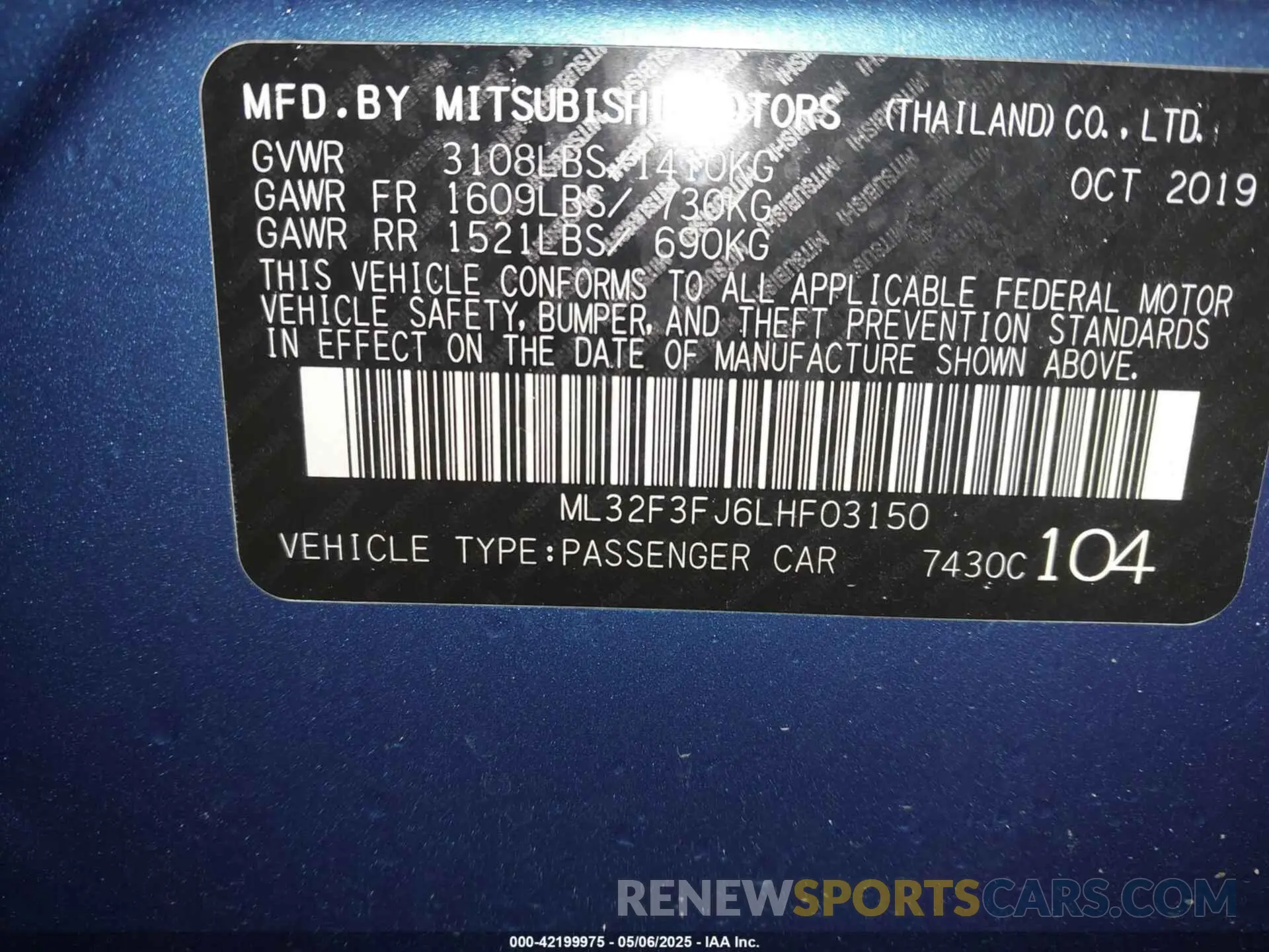 9 fotografías del automóvil dañado ML32F3FJ6LHF03150 MITSUBISHI MIRAGE G4 2020
