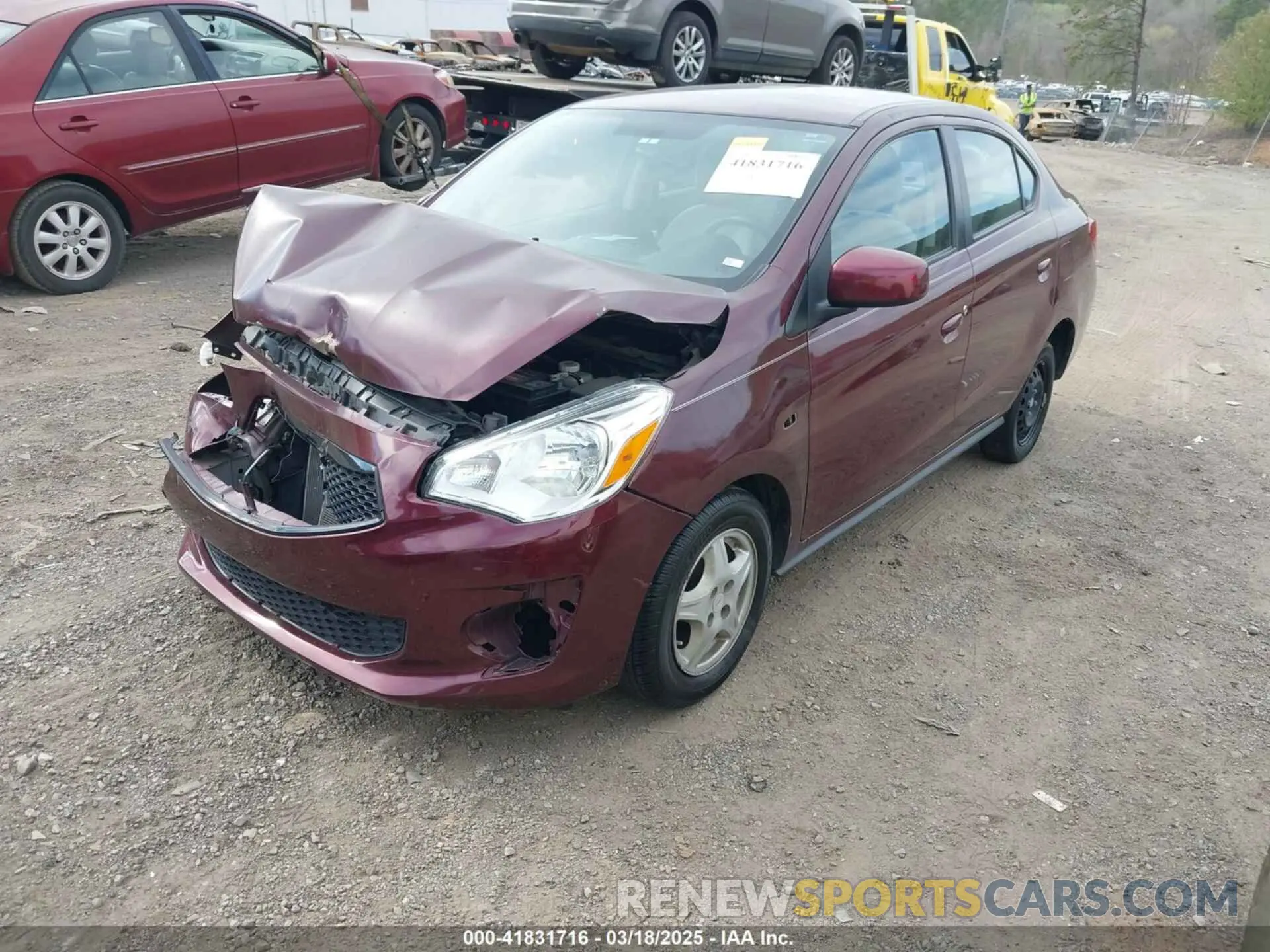 2 fotografías del automóvil dañado ML32F3FJ7LHF12486 MITSUBISHI MIRAGE G4 2020