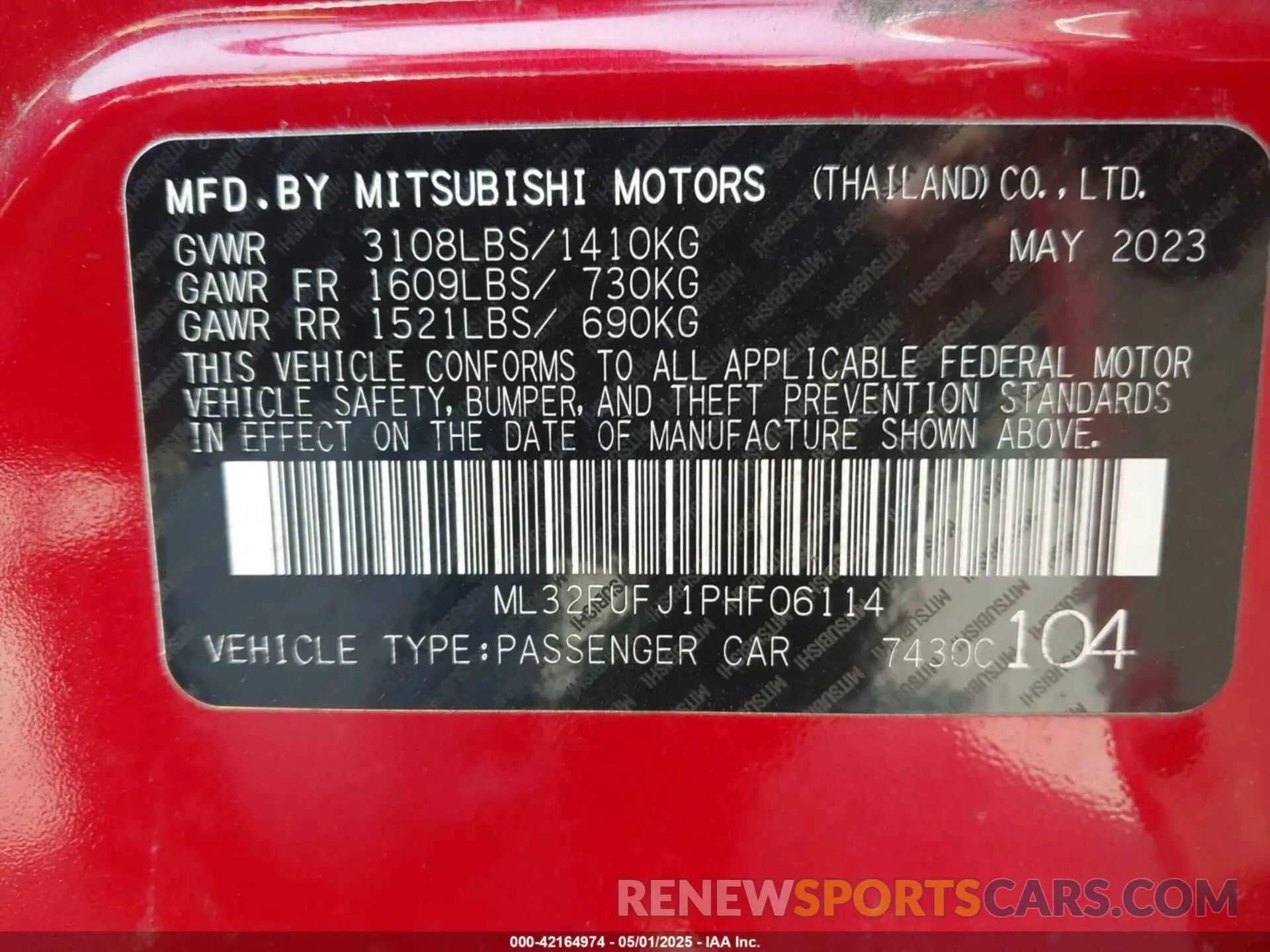 9 fotografías del automóvil dañado ML32FUFJ1PHF06114 MITSUBISHI MIRAGE G4 2023