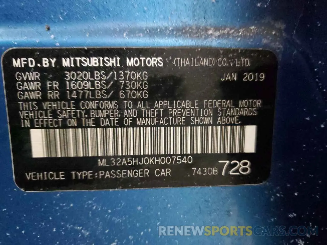 13 fotografías del automóvil dañado ML32A5HJ0KH007540 MITSUBISHI MIRAGE LE 2019