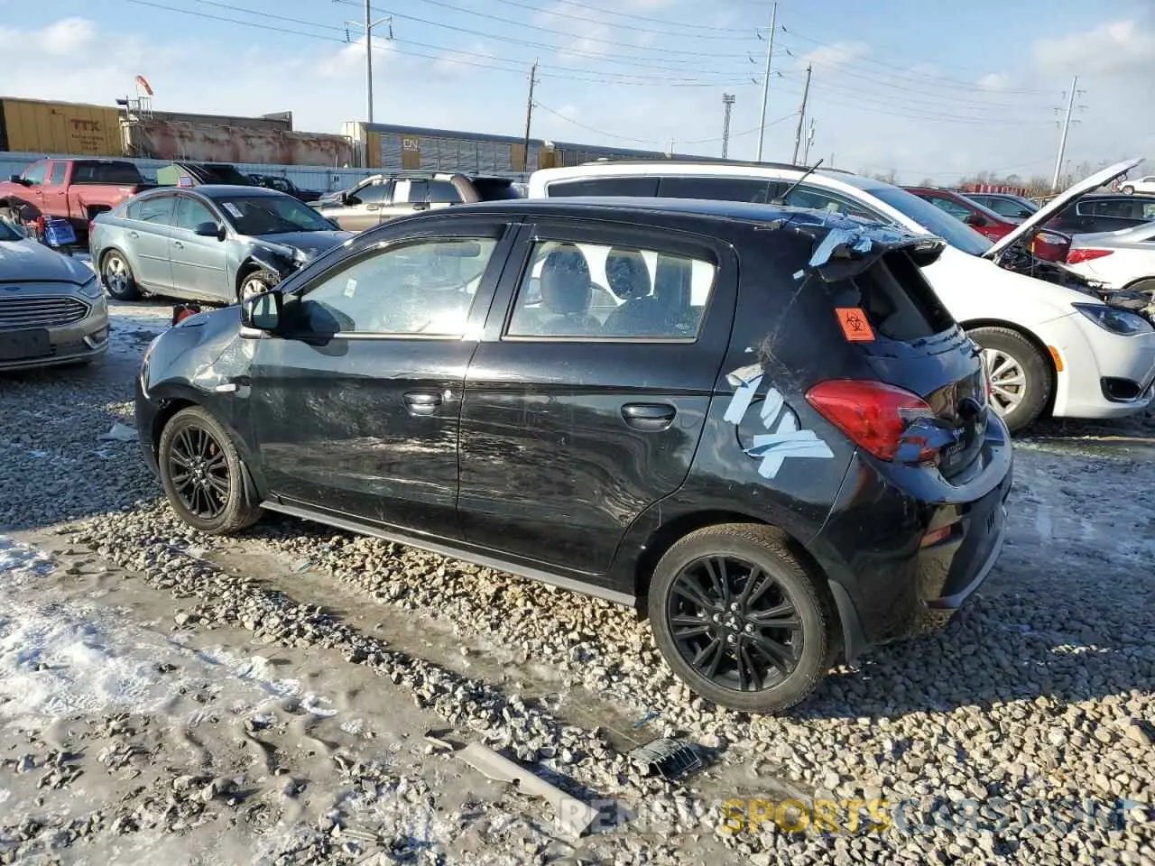 2 fotografías del automóvil dañado ML32A5HJ2KH002288 MITSUBISHI MIRAGE LE 2019