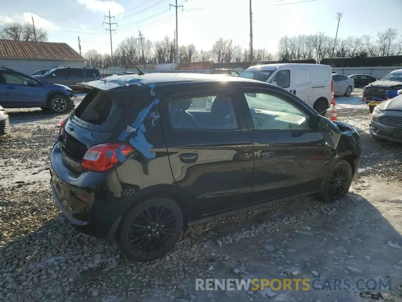 3 fotografías del automóvil dañado ML32A5HJ2KH002288 MITSUBISHI MIRAGE LE 2019