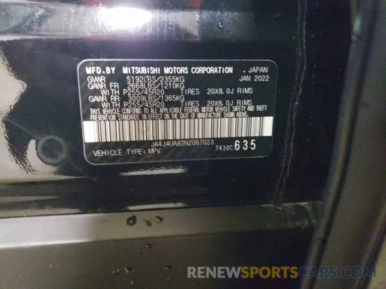 13 fotografías del automóvil dañado JA4J4UA82NZ067023 MITSUBISHI OUTLANDER 2022