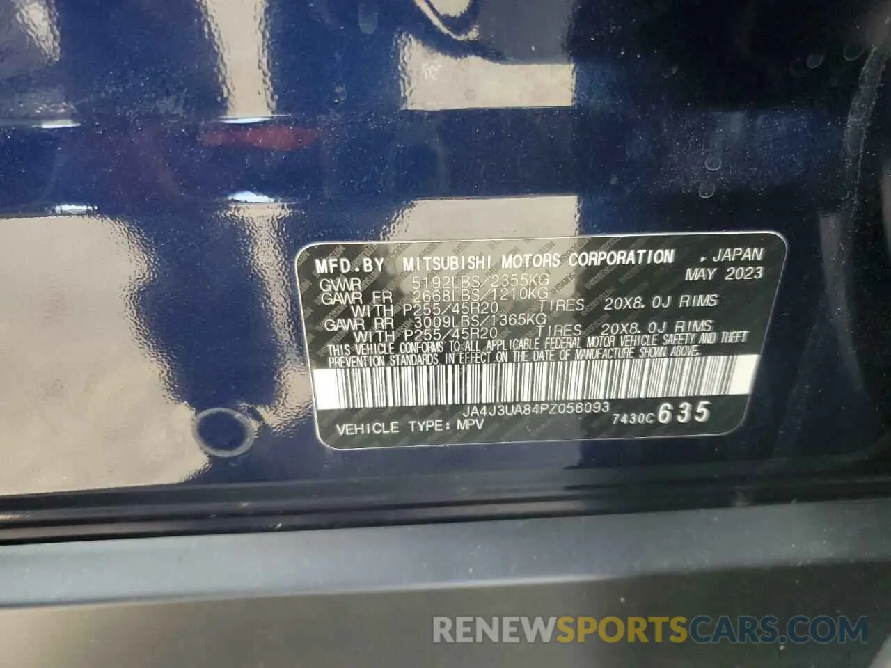 13 fotografías del automóvil dañado JA4J3UA84PZ056093 MITSUBISHI OUTLANDER 2023