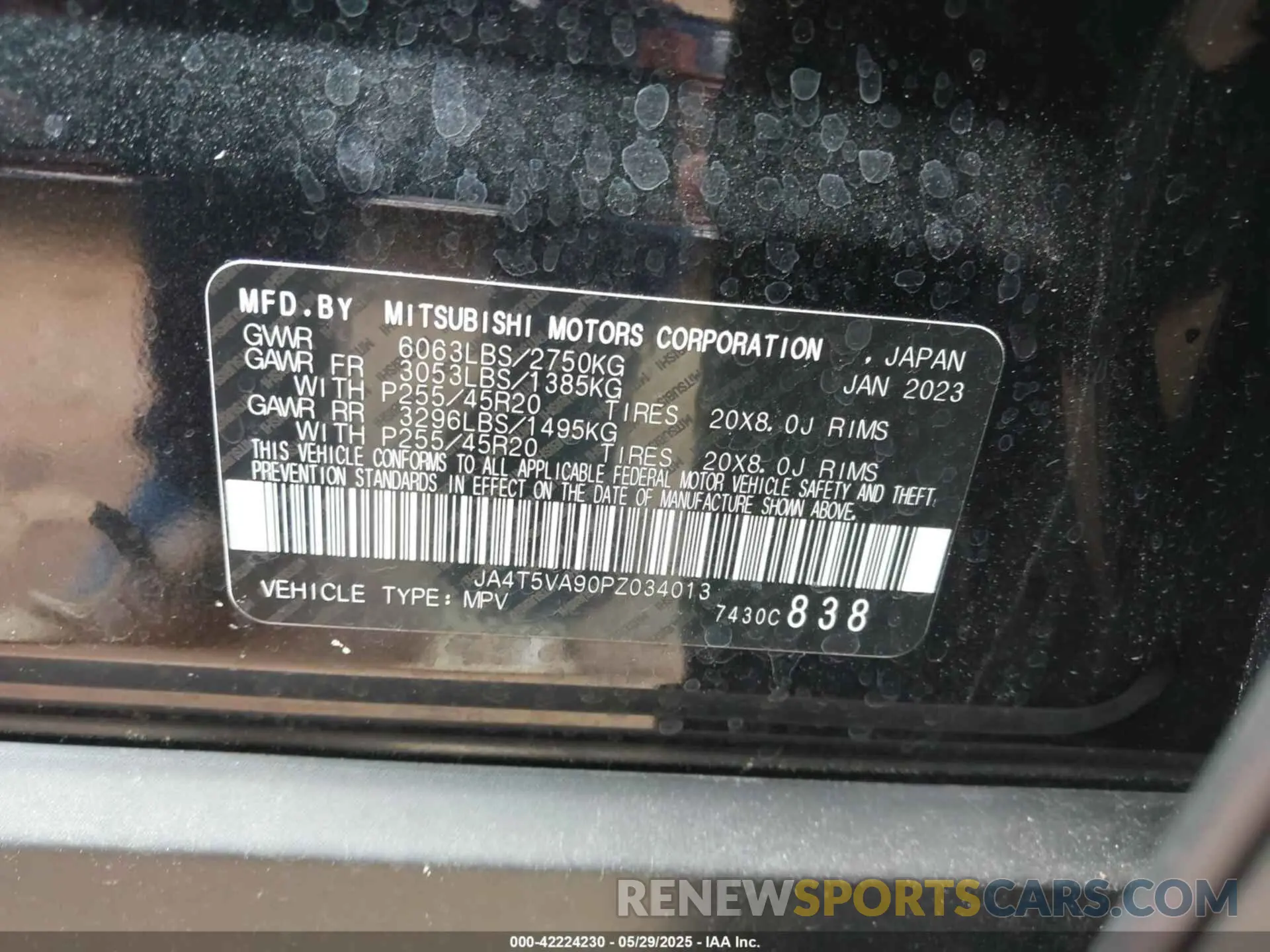 9 fotografías del automóvil dañado JA4T5VA90PZ034013 MITSUBISHI OUTLANDER 2023