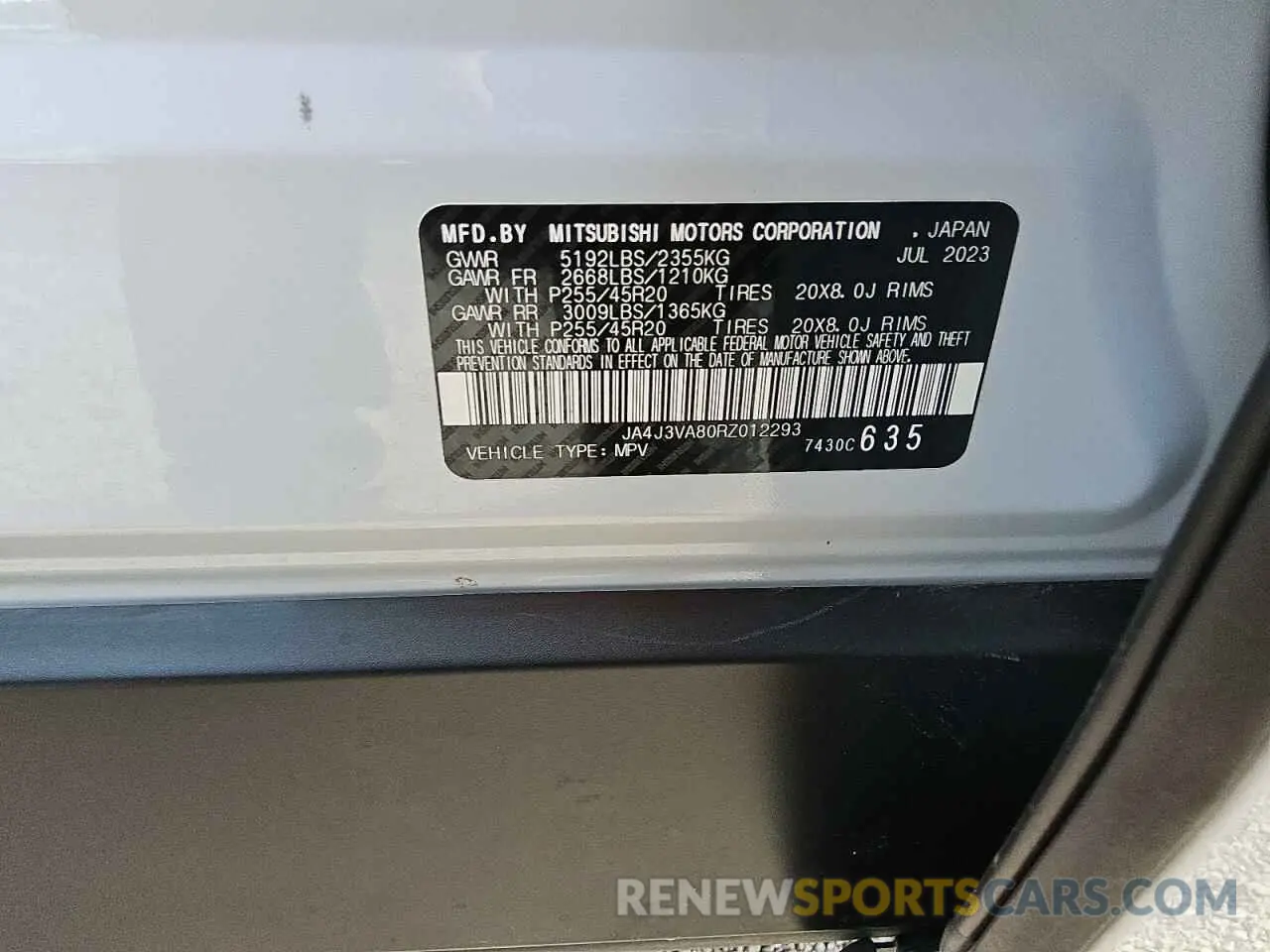 13 fotografías del automóvil dañado JA4J3VA80RZ012293 MITSUBISHI OUTLANDER 2024
