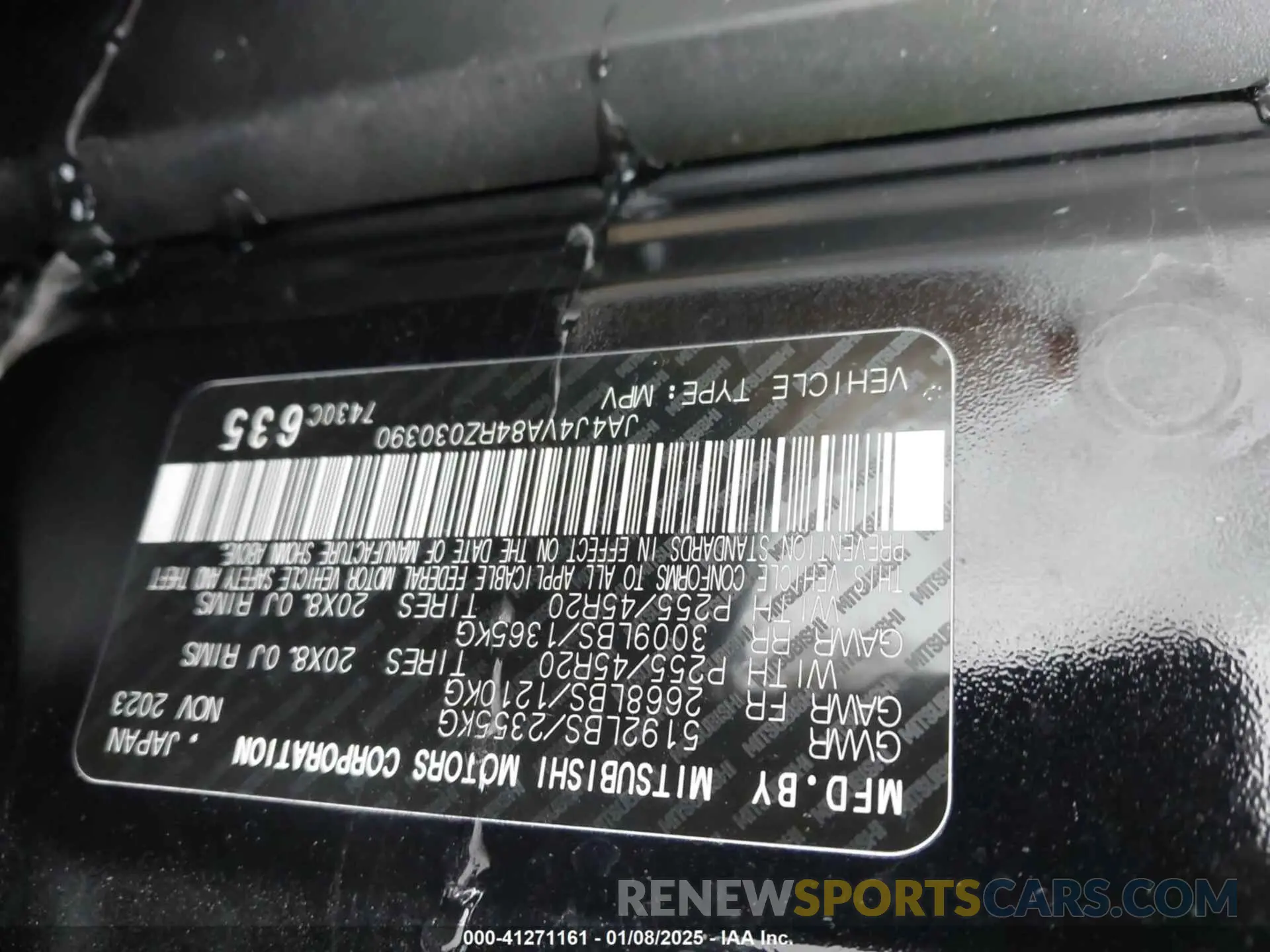 9 fotografías del automóvil dañado JA4J4VA84RZ030390 MITSUBISHI OUTLANDER 2024