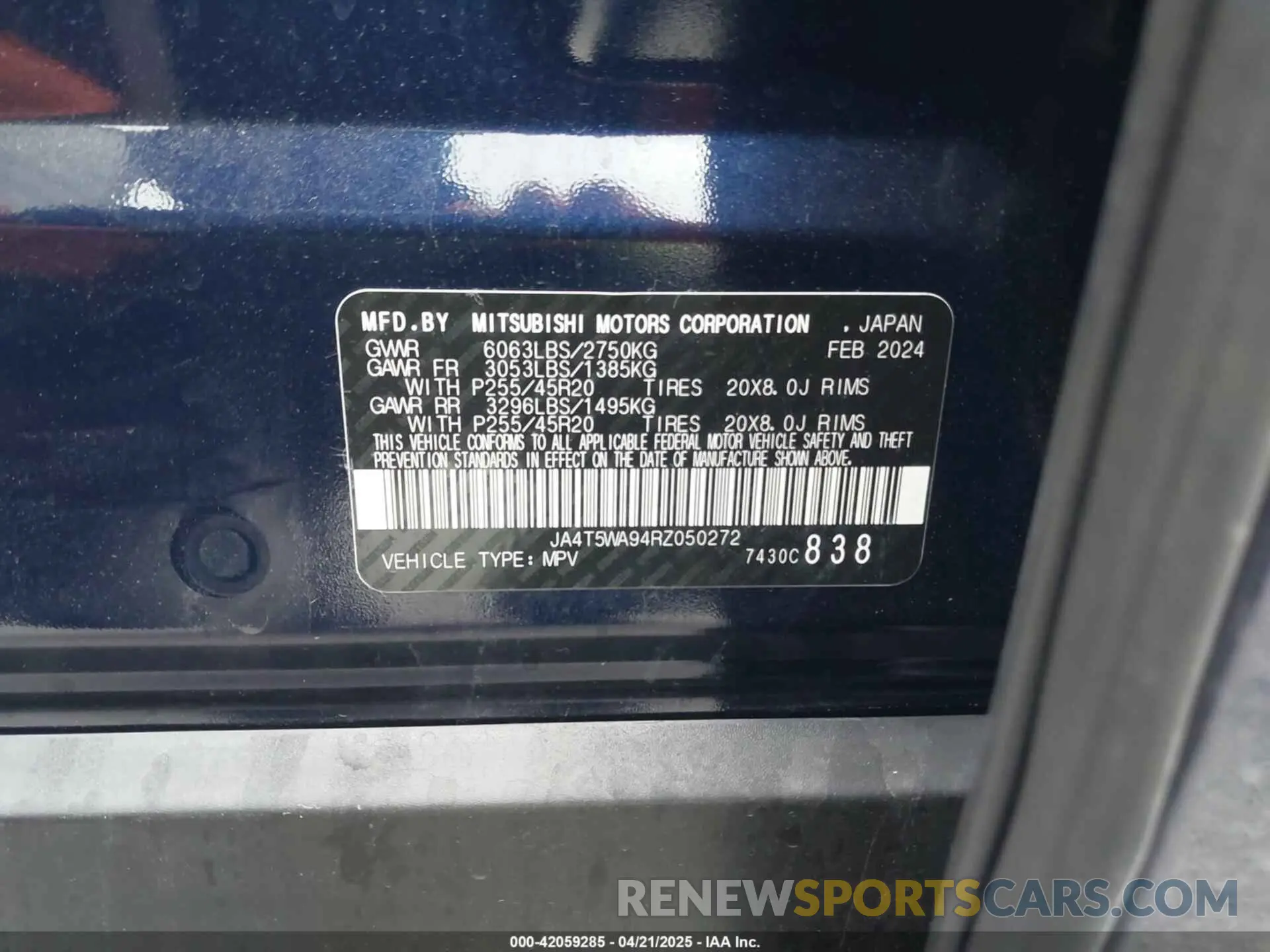 9 fotografías del automóvil dañado JA4T5WA94RZ050272 MITSUBISHI OUTLANDER PHEV 2024
