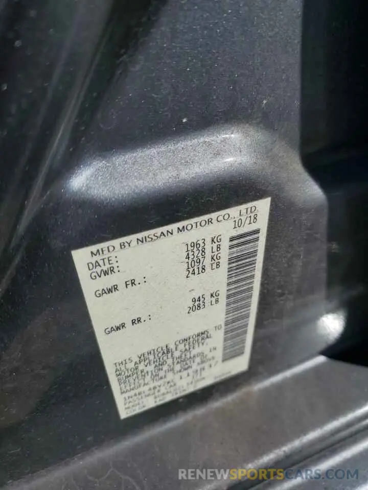 13 fotografías del automóvil dañado 1N4BL4BV2KC119837 NISSAN ALTIMA 2019
